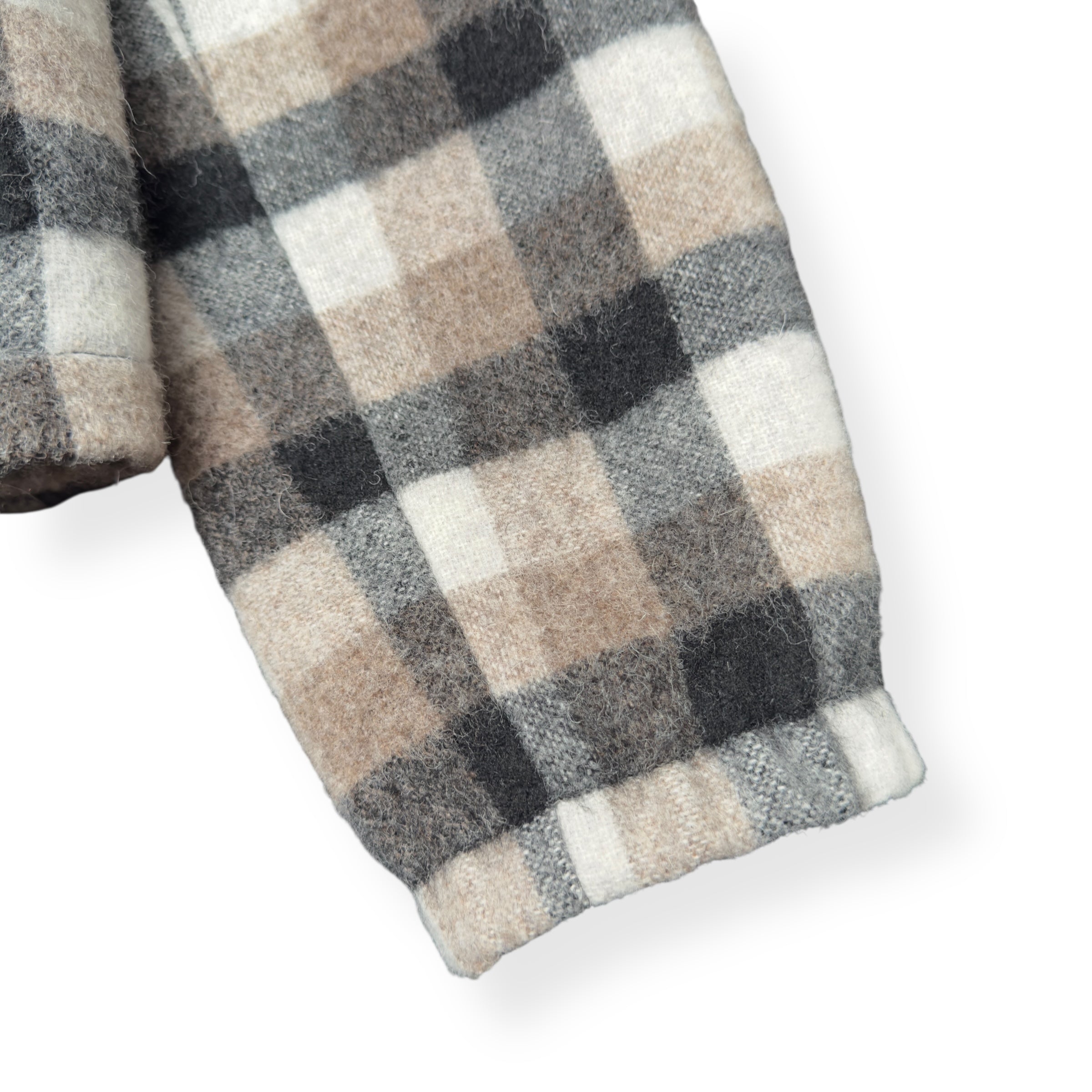 RICK OWENS AW19 ‘LARRY’ WOOL CHECKED JACKET BROWN 50 / M