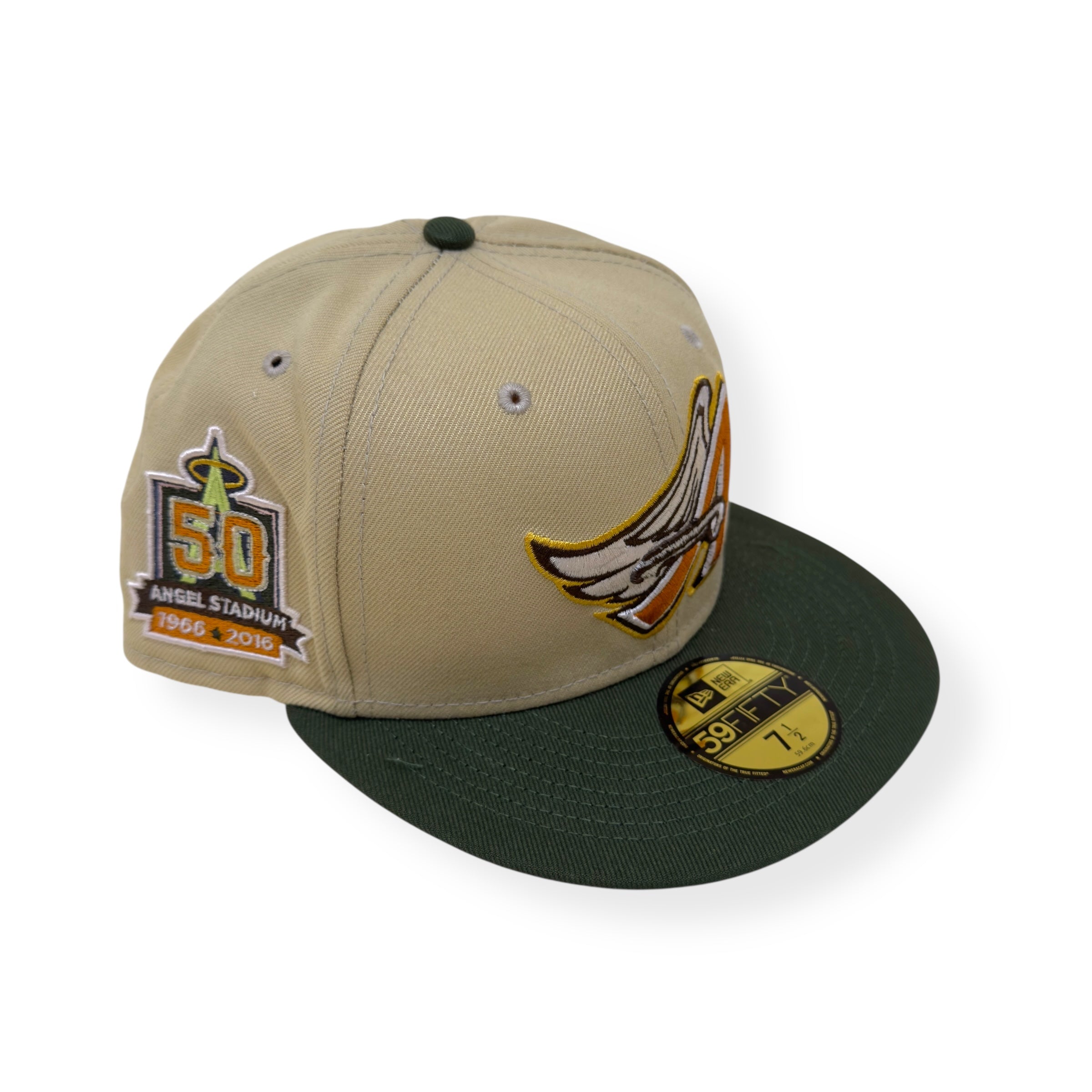 NEW ERA LOS ANGELES 50TH ANNIVERSARY 59FIFTY FLAT CAP CREAM / GREEN