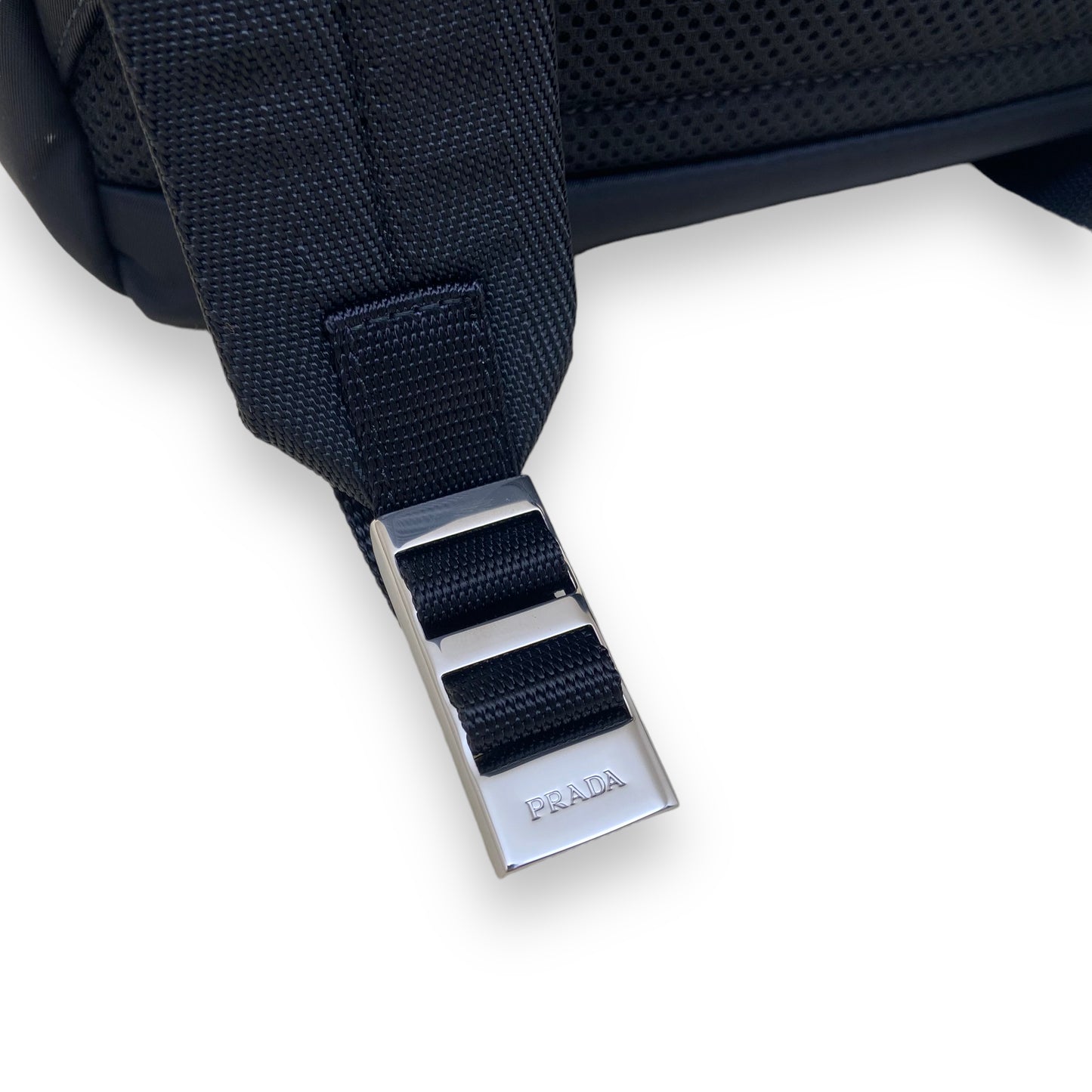 PRADA RE-NYLON AND SAFFIANO LEATHER BACKPACK BLACK