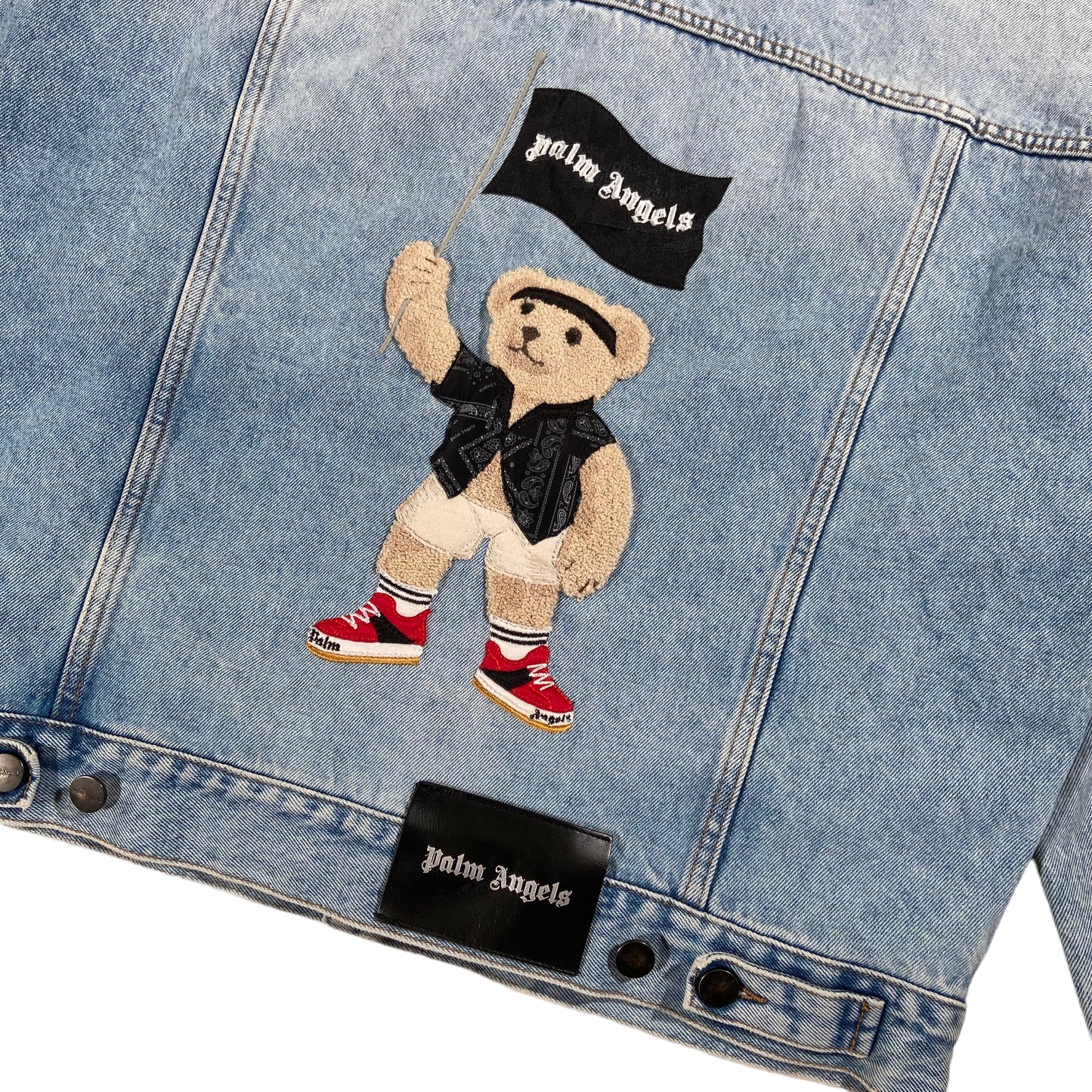 PALM ANGELS TEDDY DENIM JACKET BLUE M