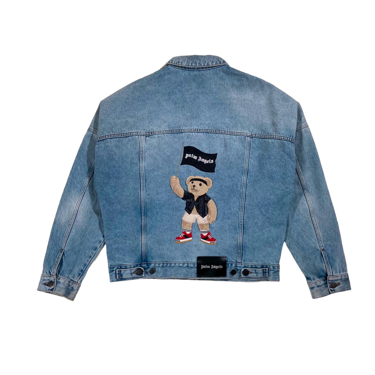 PALM ANGELS TEDDY DENIM JACKET BLUE M
