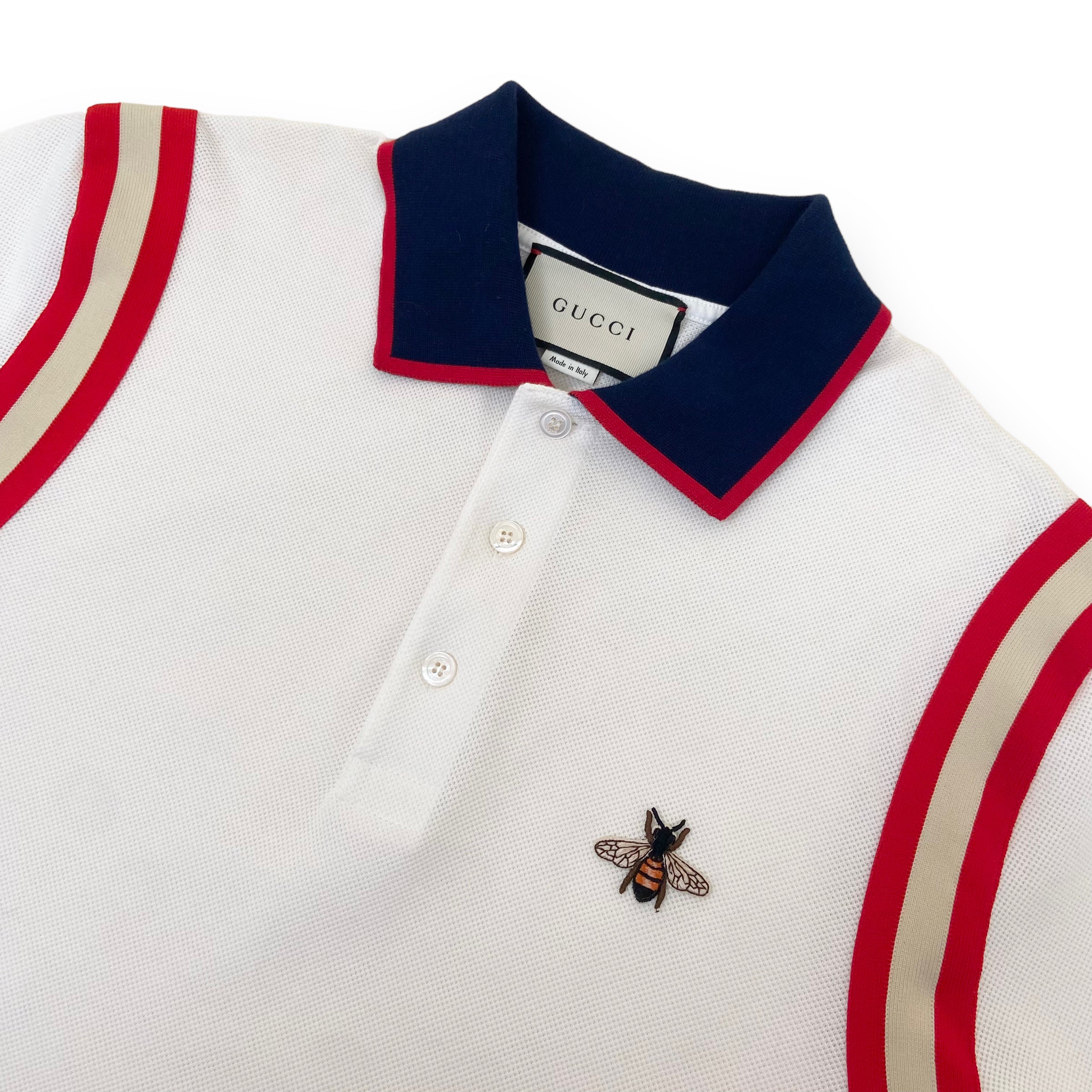 GUCCI BEE POLO SHIRT WHITE L