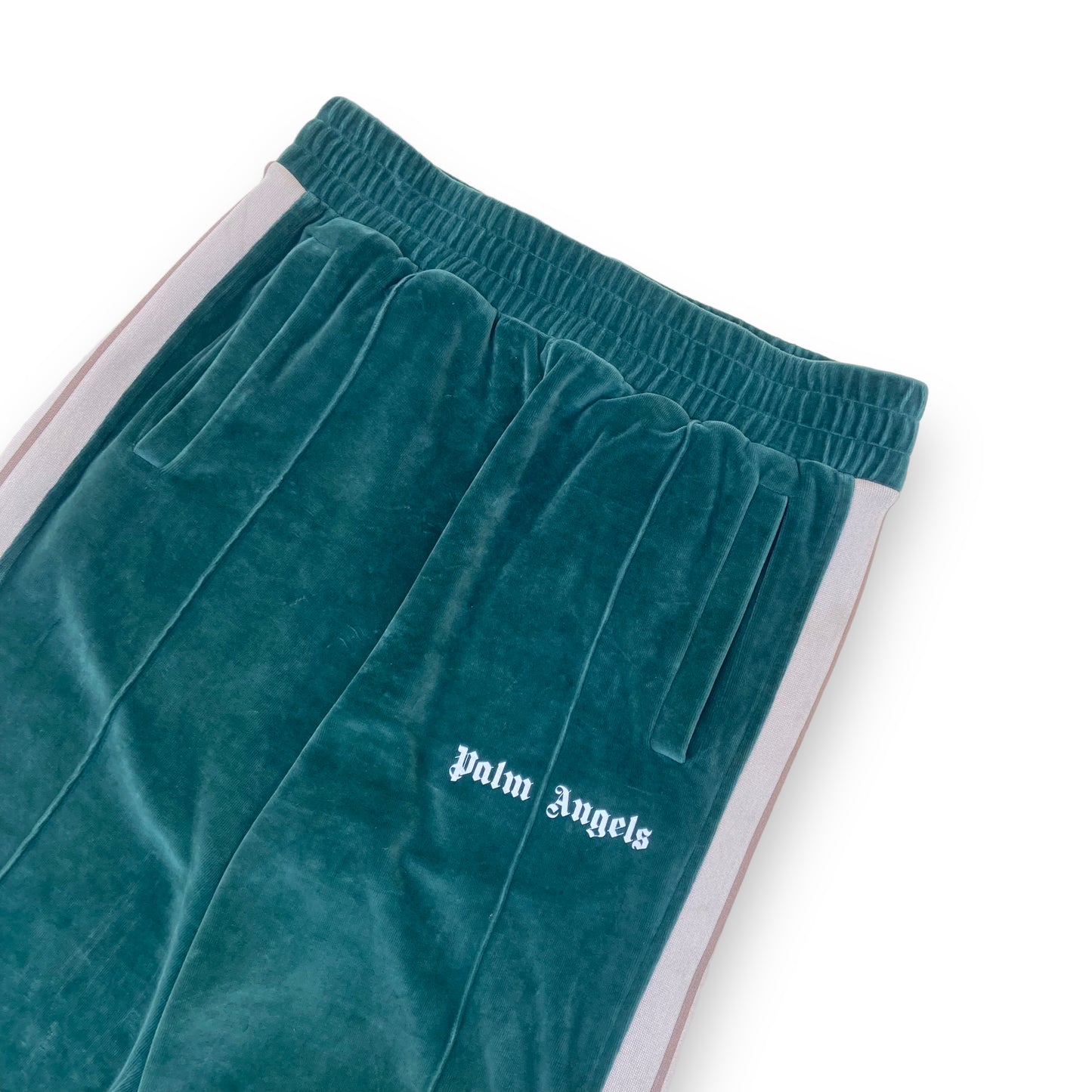 PALM ANGELS VELOUR SWEAT PANTS GREEN L