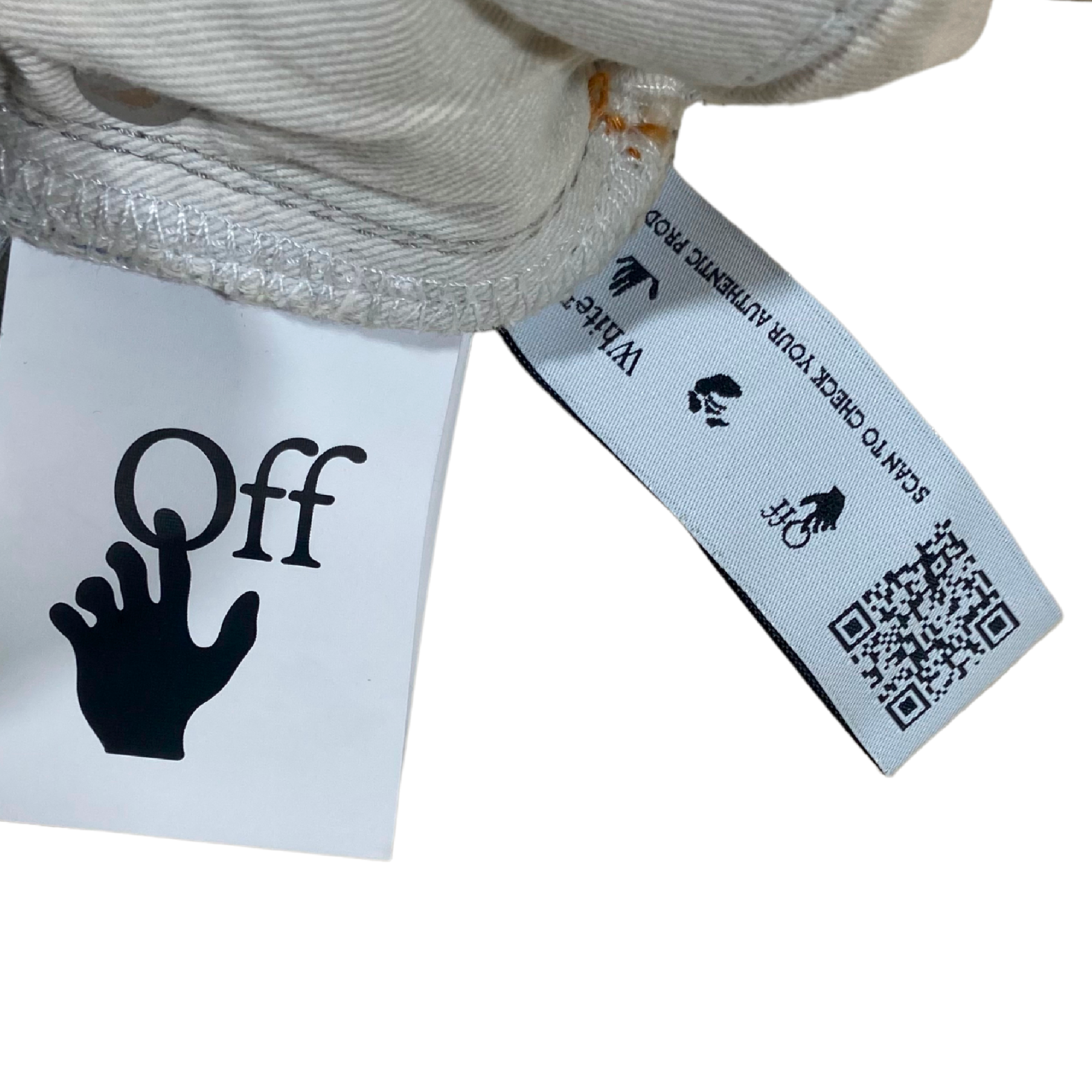 OFF-WHITE WASHED DENIM JEANS 31W