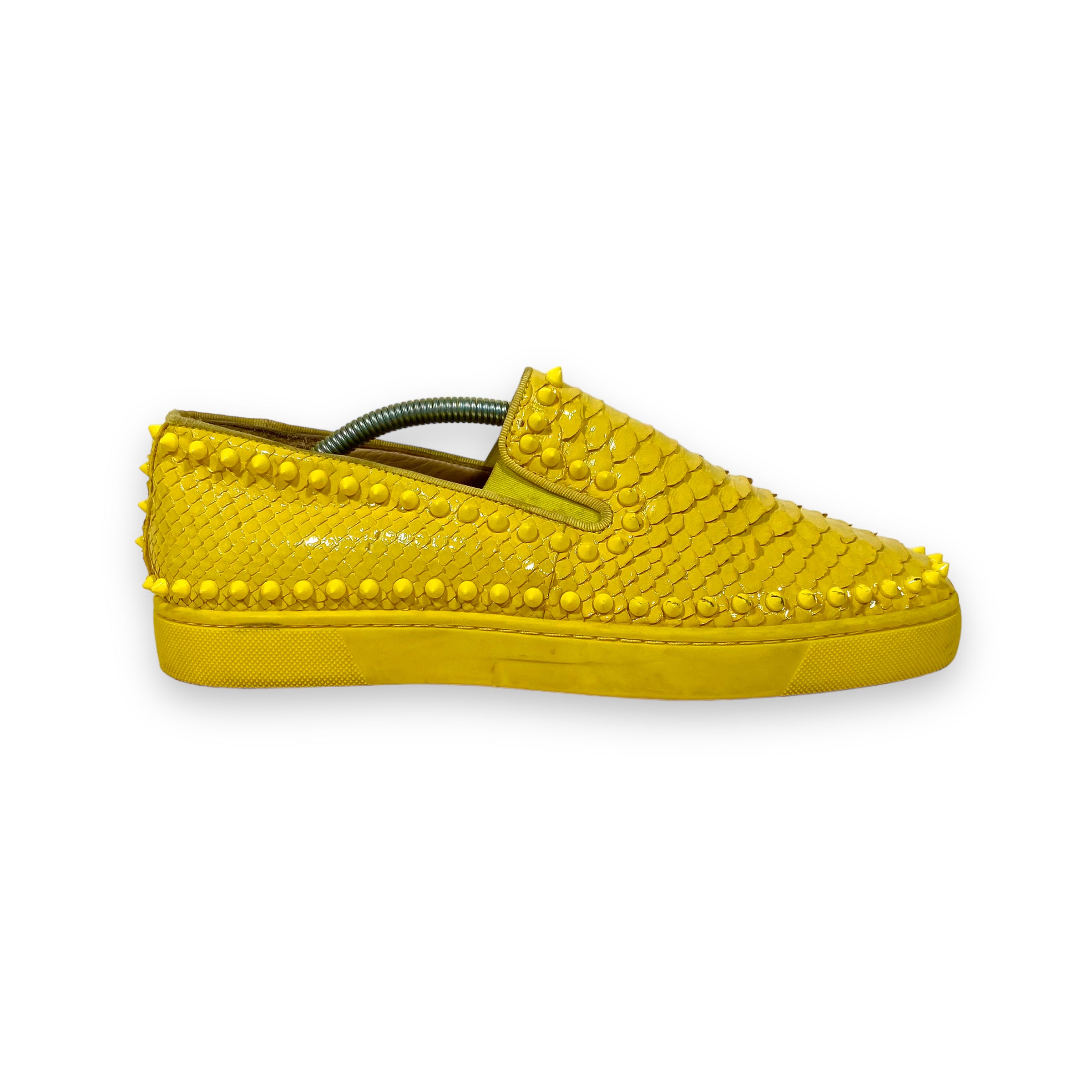 CHRISTIAN LOUBOUTIN BOAT SHOES YELLOW UK8