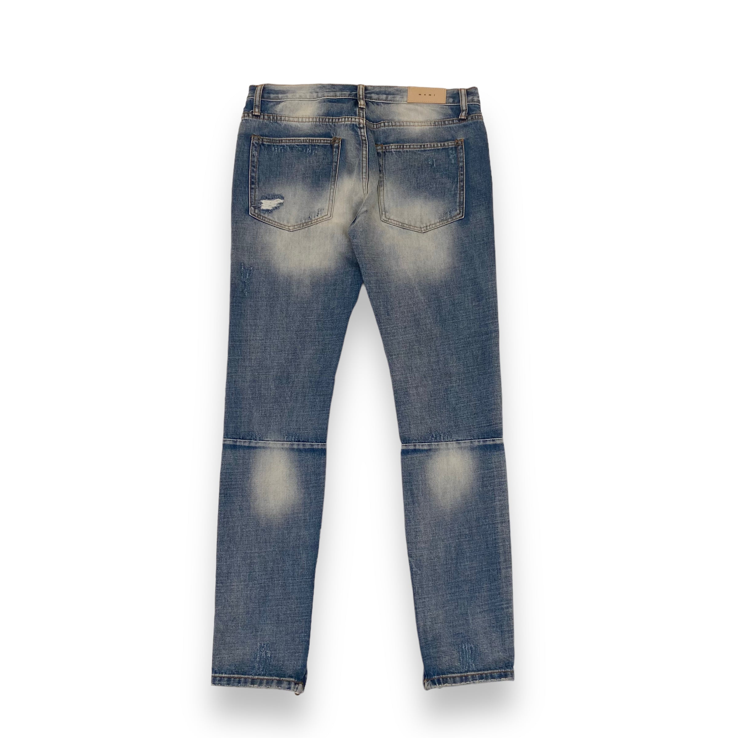 MNML DISTRESSED DENIM JEANS BLUE 34W