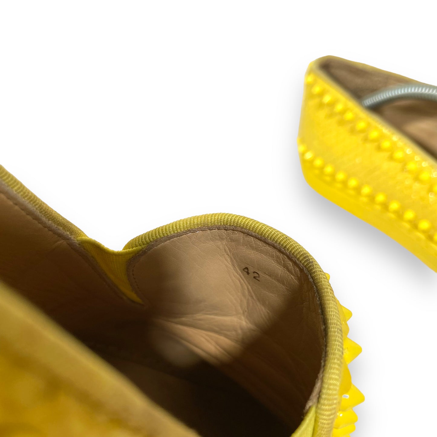 CHRISTIAN LOUBOUTIN BOAT SHOES YELLOW UK8