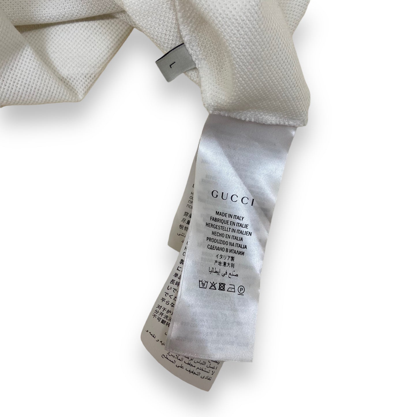 GUCCI BEE POLO SHIRT WHITE L