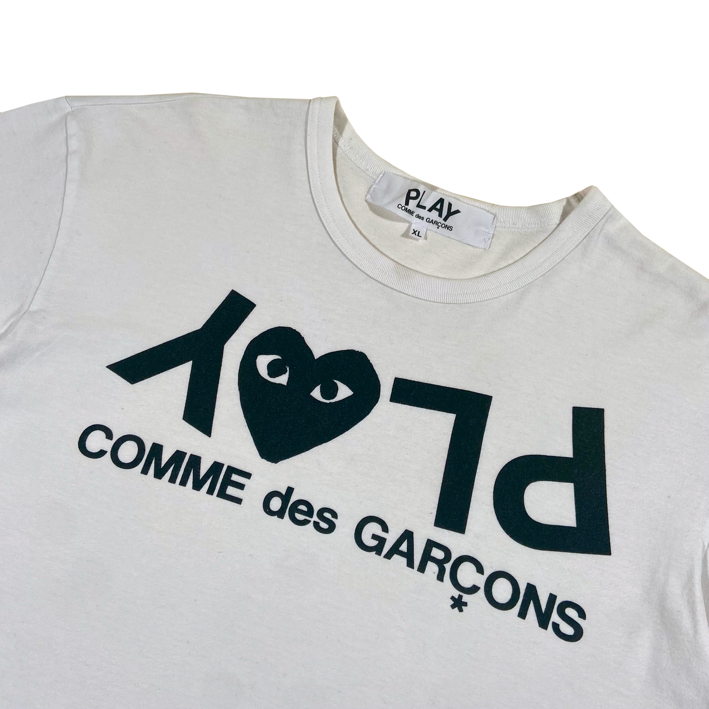 CDG PLAY T-SHIRT WHITE XL