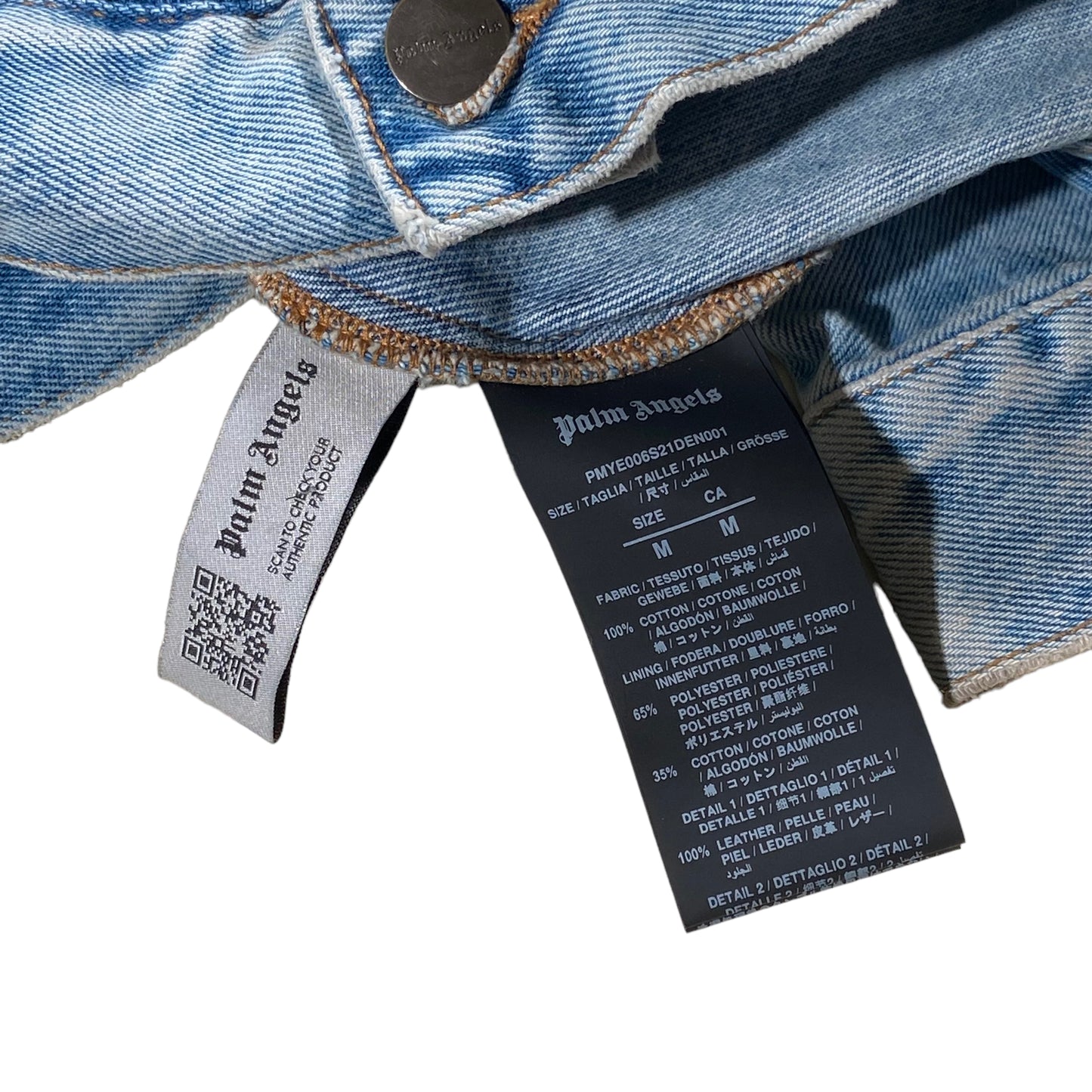 PALM ANGELS TEDDY DENIM JACKET BLUE M