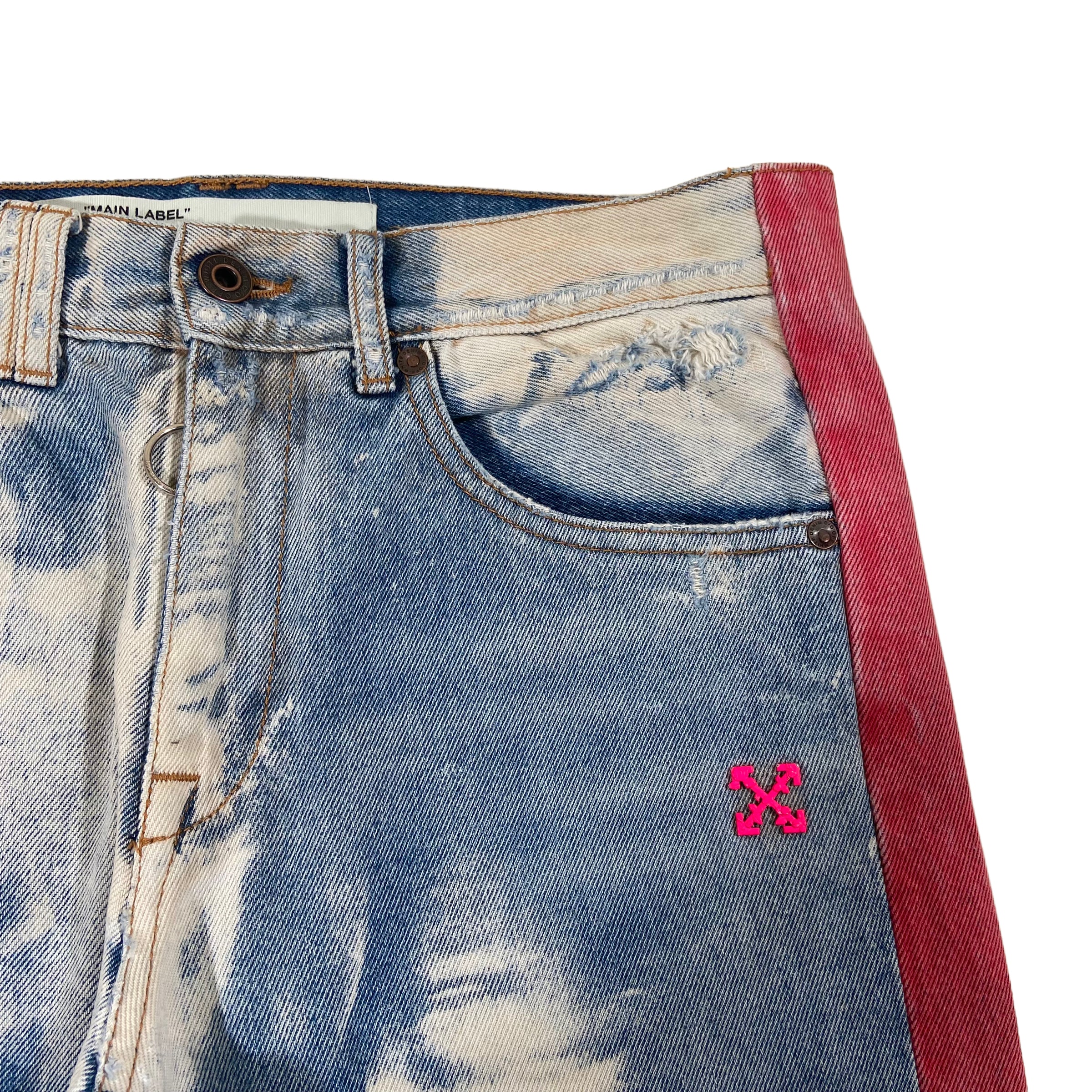 OFF-WHITE WASHED DENIM JEANS 31W