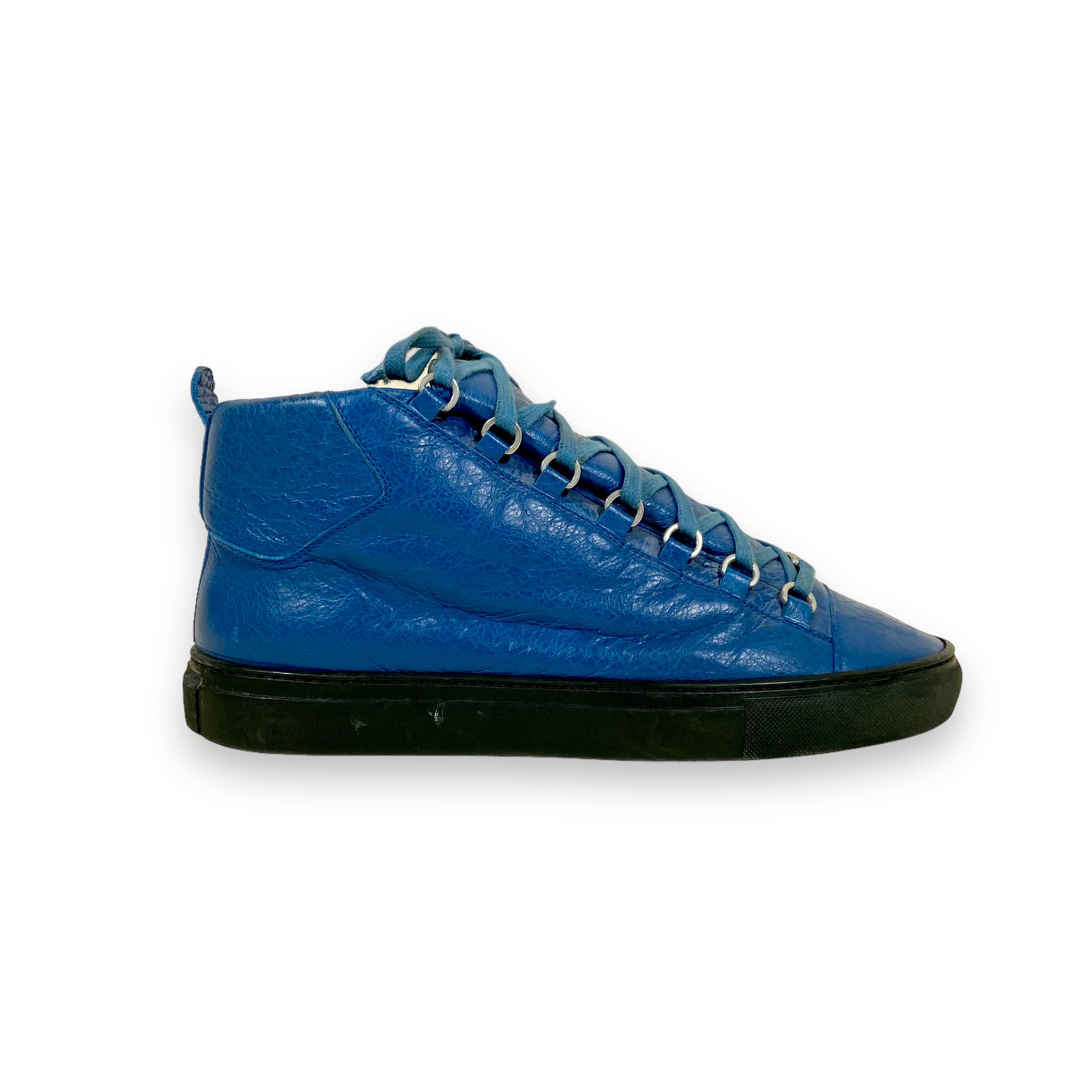 BALENCIAGA ARENA HIGH TOP SNEAKERS BLUE UK8
