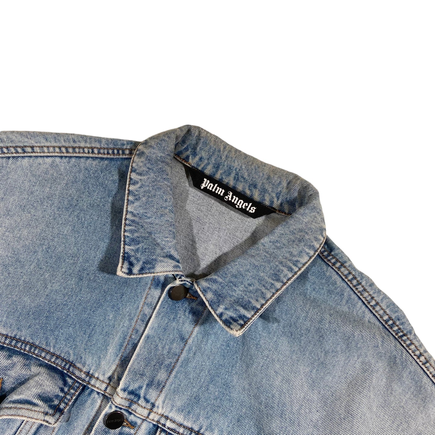PALM ANGELS TEDDY DENIM JACKET BLUE M