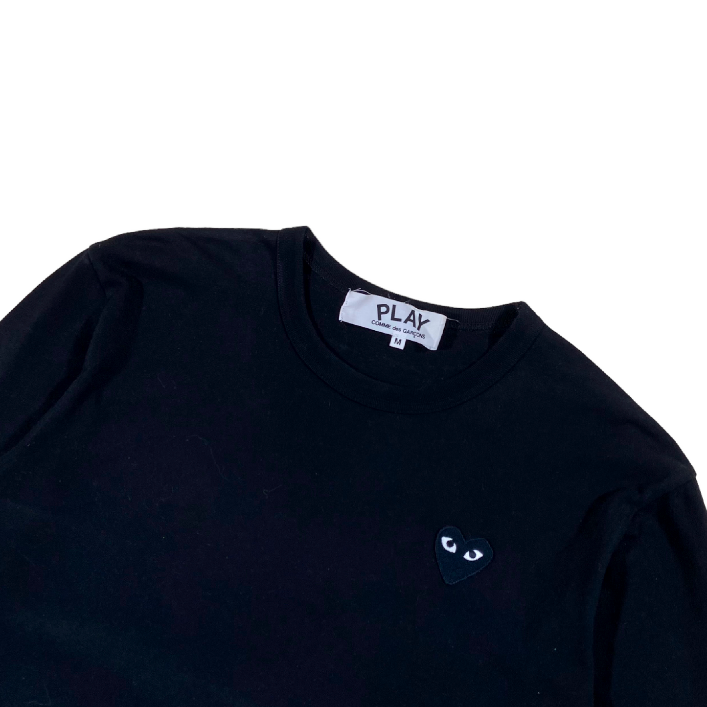 CDG PLAY LONG-SLEEVE BLACK T-SHIRT M