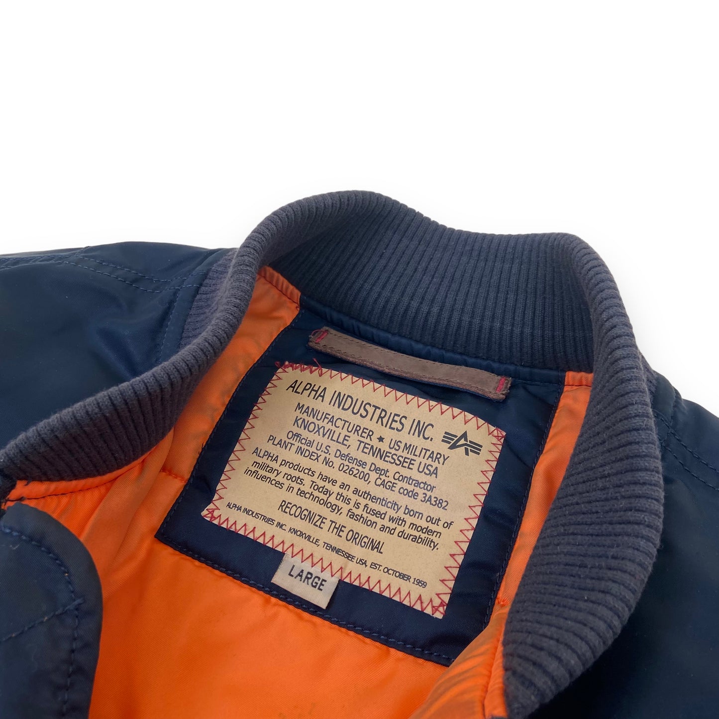 ALPHA INDUSTRIES BOMBER JACKET NAVY L