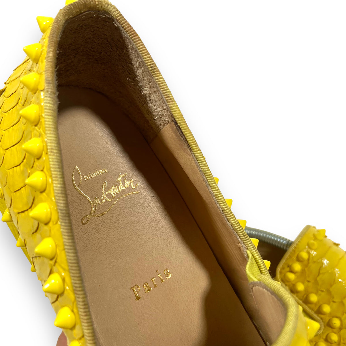 CHRISTIAN LOUBOUTIN BOAT SHOES YELLOW UK8