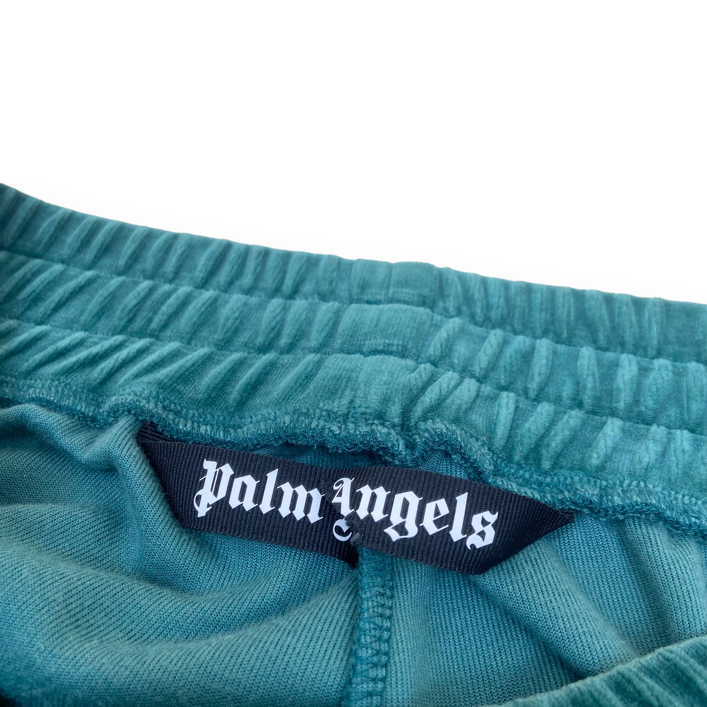 PALM ANGELS VELOUR SWEAT PANTS GREEN L