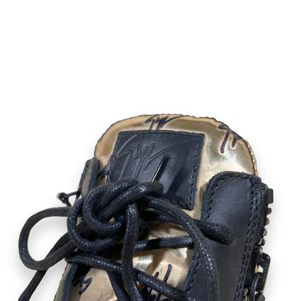 GIUSEPPE ZANOTTI MID TOP SNEAKERS GOLD UK10