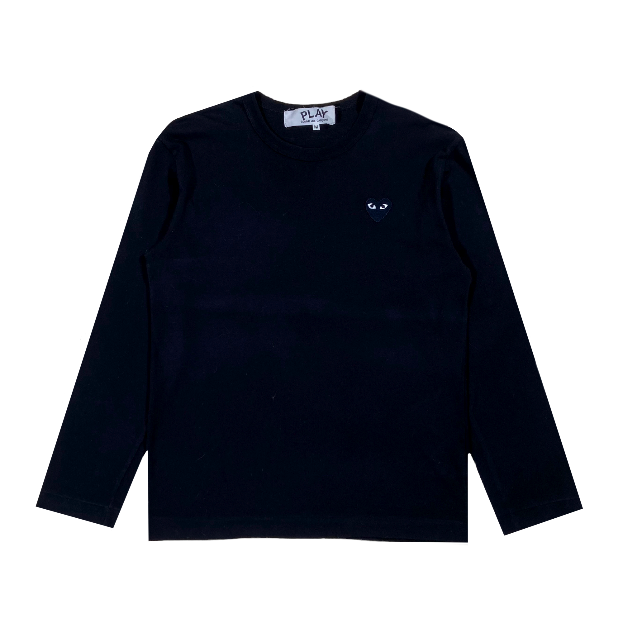 CDG PLAY LONG-SLEEVE BLACK T-SHIRT M