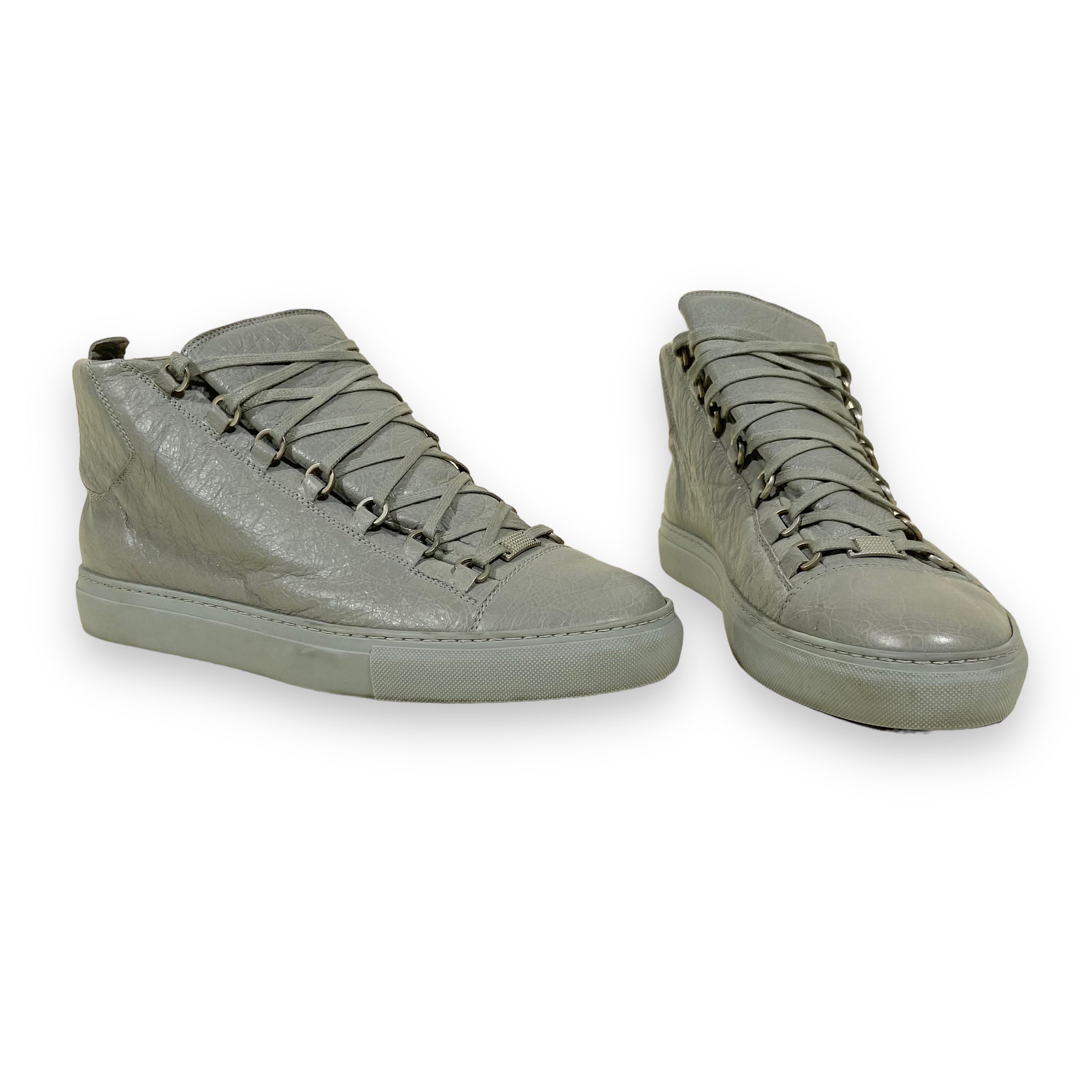 BALENCIAGA ARENA HIGH TOP SNEAKERS GREY UK10.5