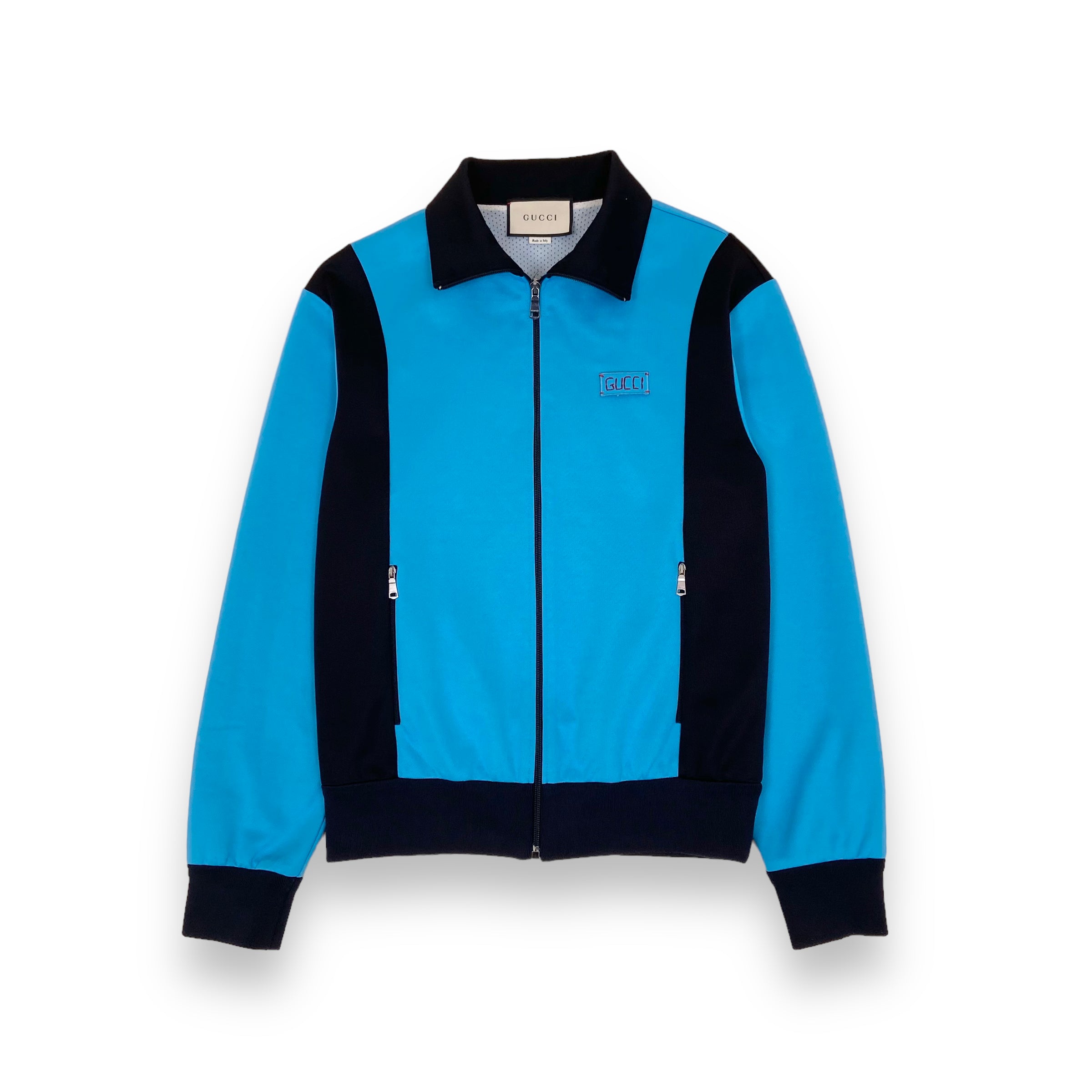 Gucci technical jersey jacket blue sale