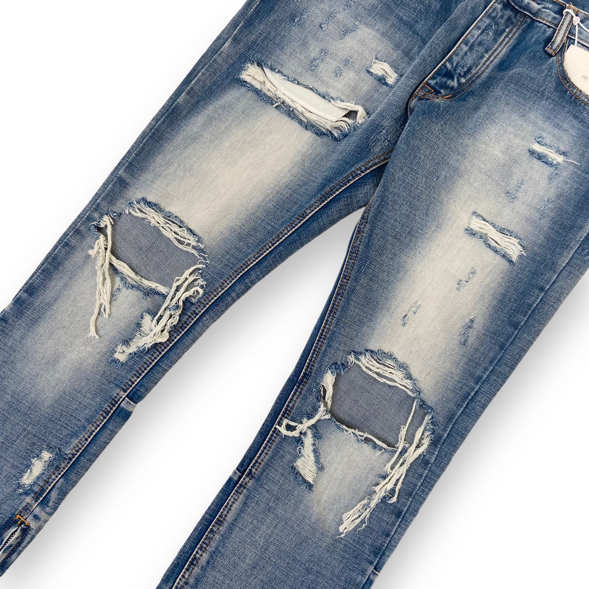 MNML DISTRESSED DENIM JEANS BLUE 34W