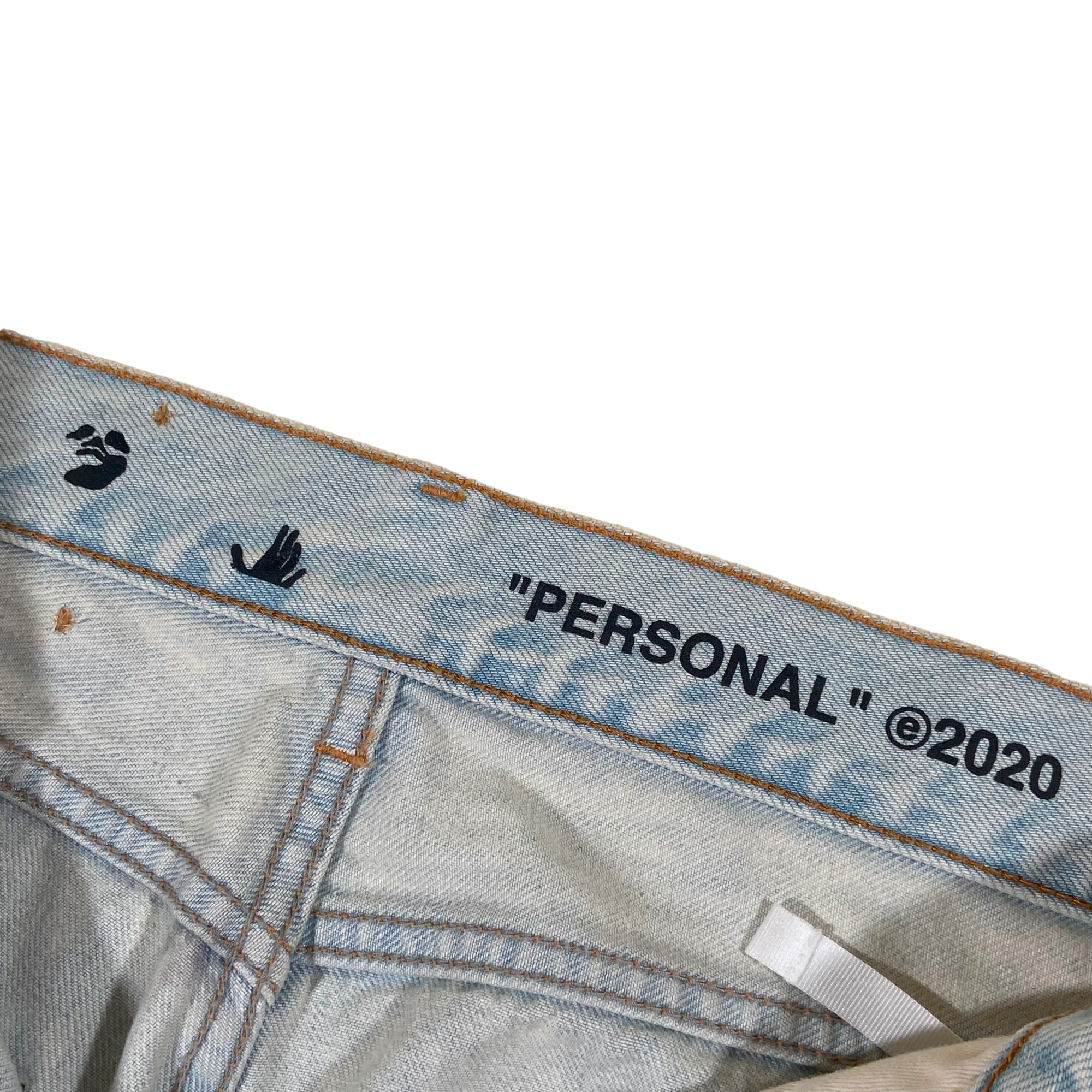 OFF-WHITE WASHED DENIM JEANS 31W