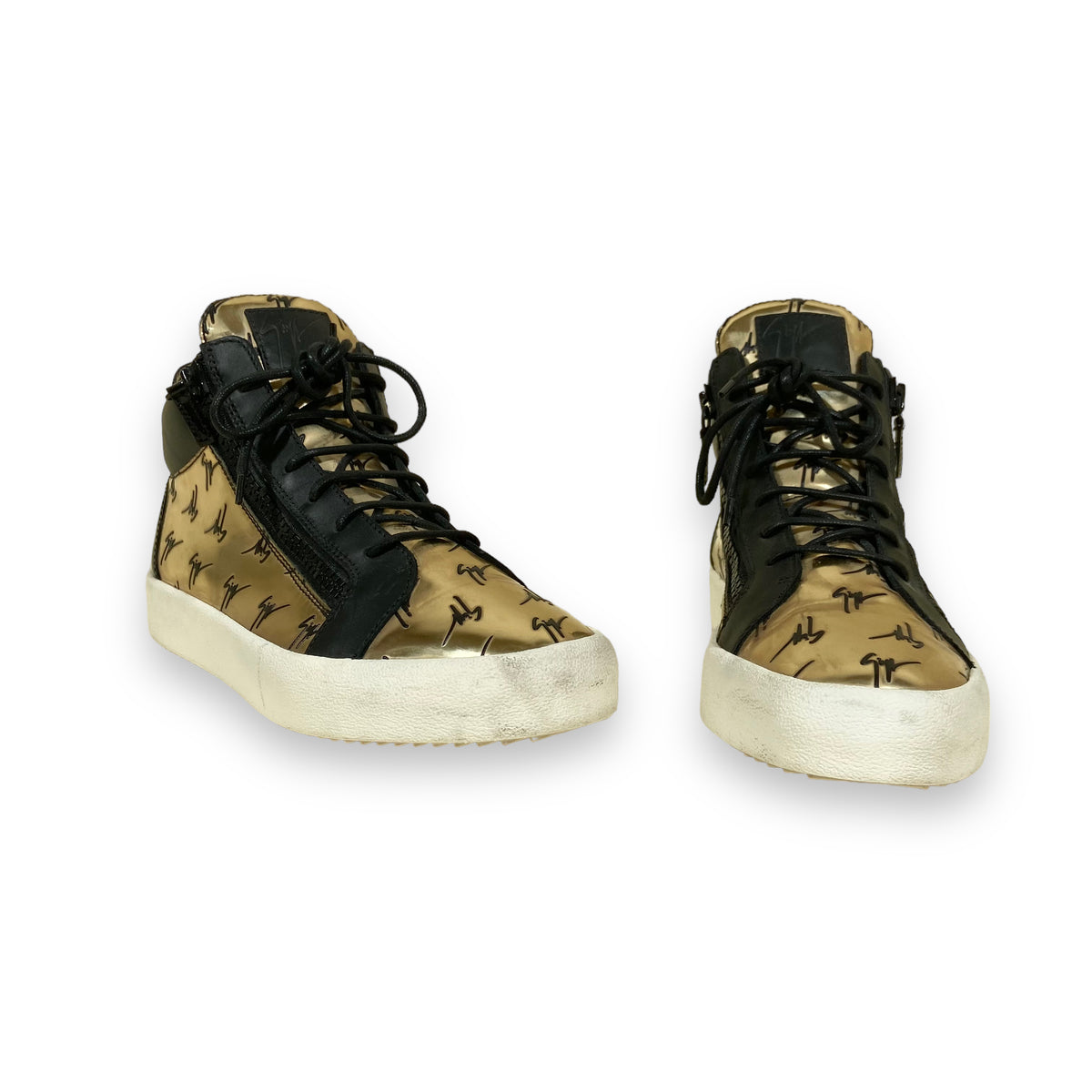 GIUSEPPE ZANOTTI MID TOP SNEAKERS GOLD UK10