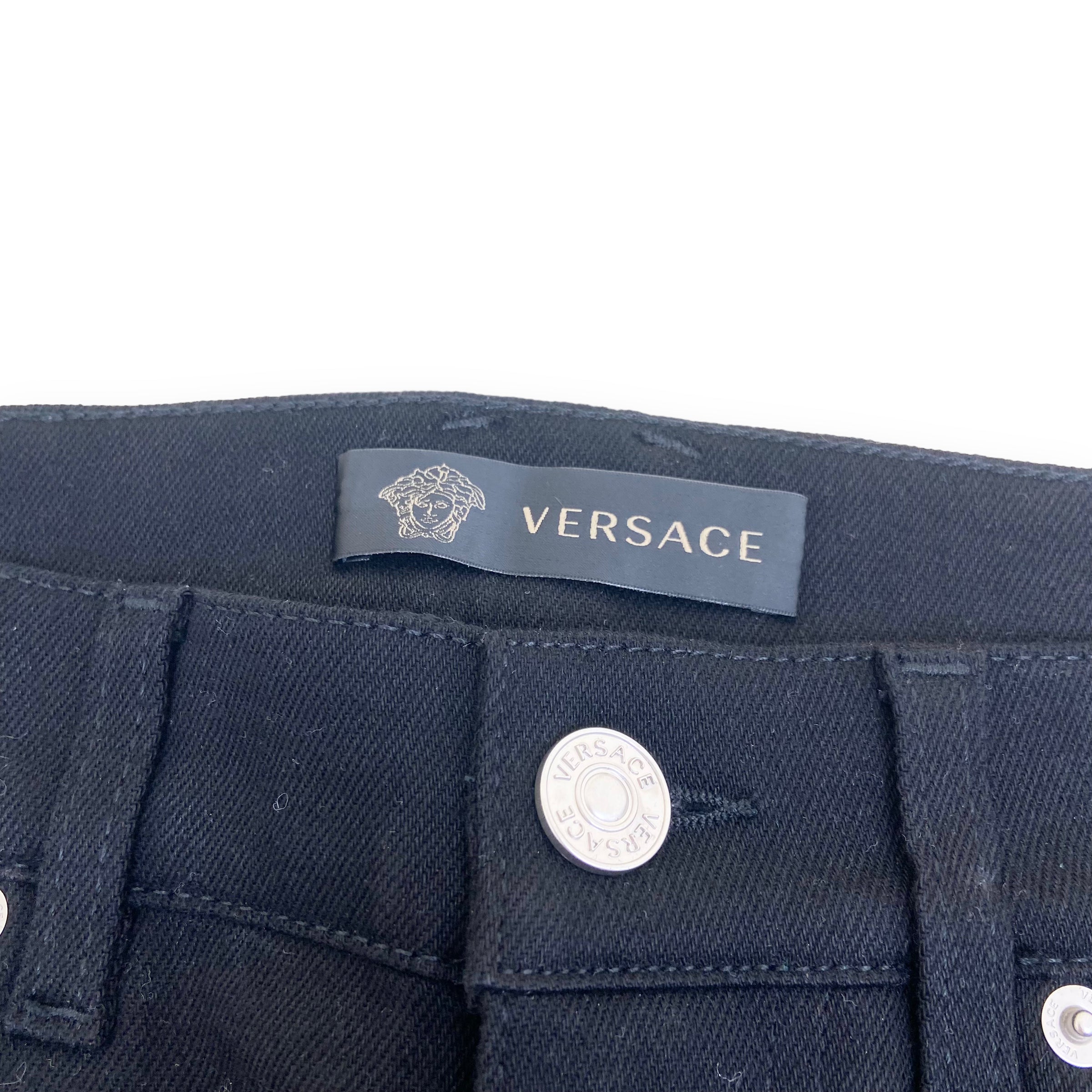 VERSACE LOGO JEANS SLIM TAYLOR FIT BLACK 31W