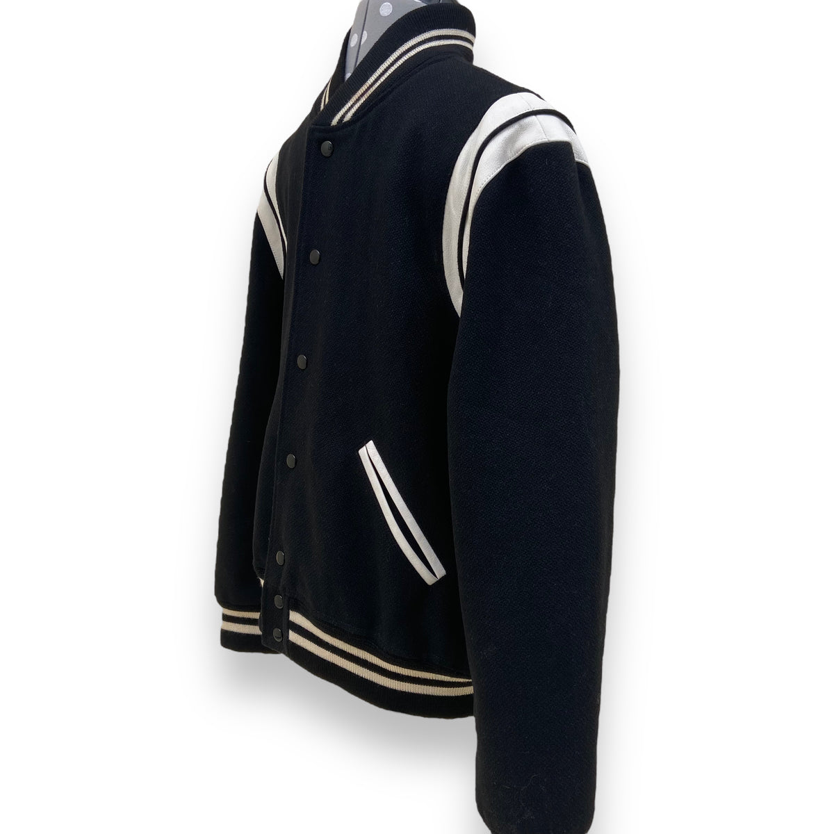 SAINT LAURENT WOOL TEDDY JACKET BLACK XL
