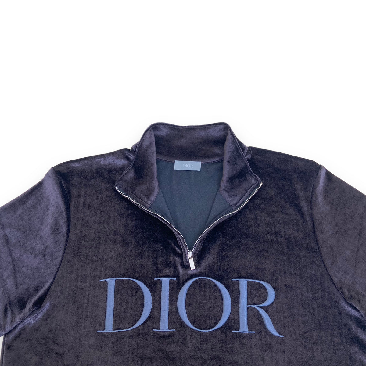 DIOR VISCOSE ZIP POLO SHIRT BLACK L