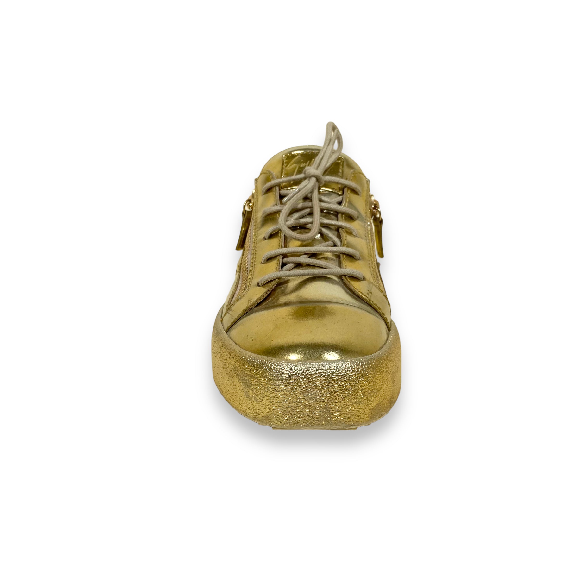 GIUSEPPE ZANOTTI LOW TOP SNEAKERS GOLD UK10