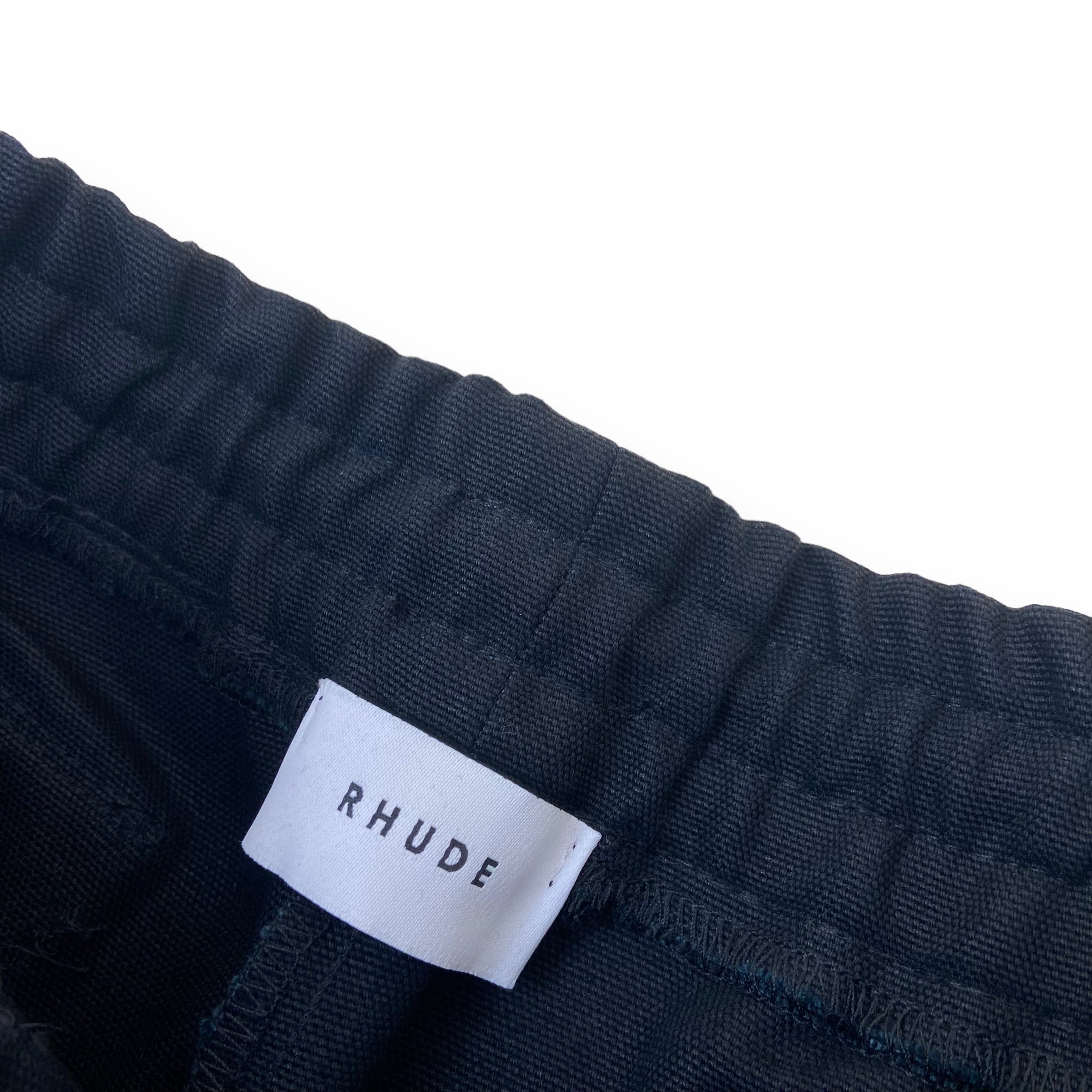 RHUDE DRAWSTRING CARGO SHORTS BLACK S