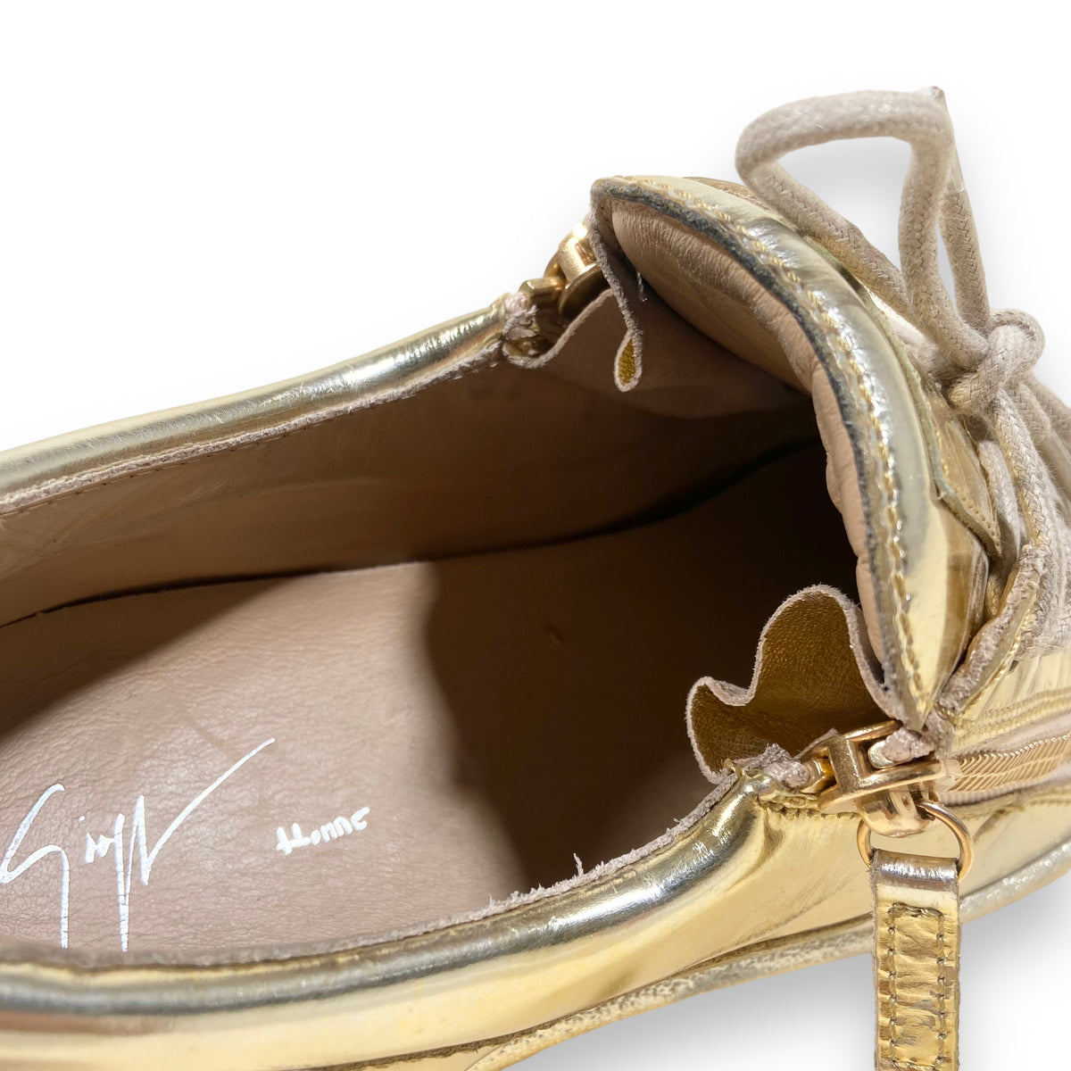 GIUSEPPE ZANOTTI LOW TOP SNEAKERS GOLD UK10