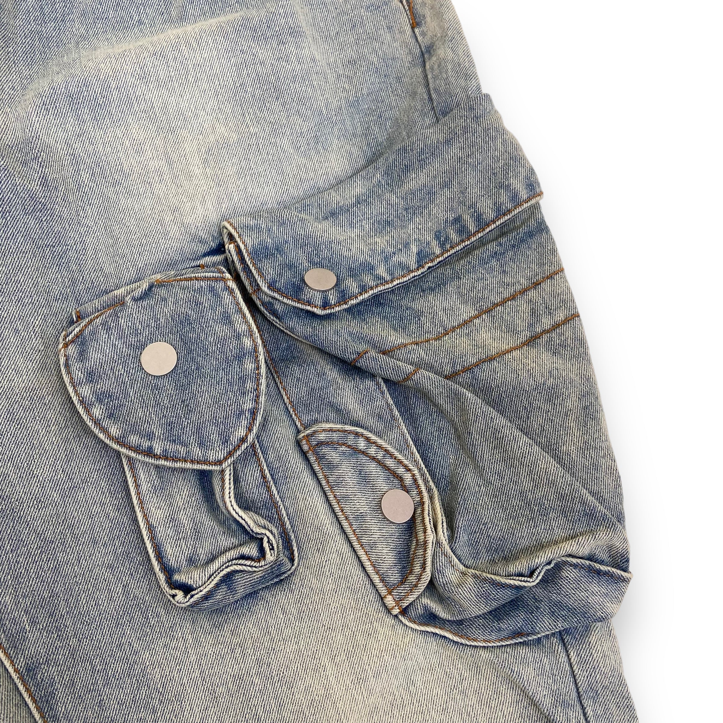 MNML FLARED DENIM JEANS BLUE 40W