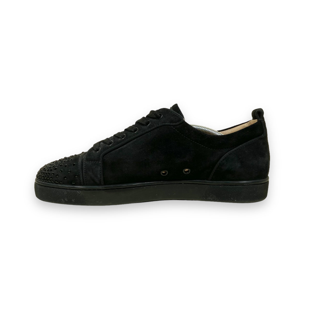 CHRISTIAN LOUBOUTIN SUEDE LOW TOP SNEAKERS BLACK UK11