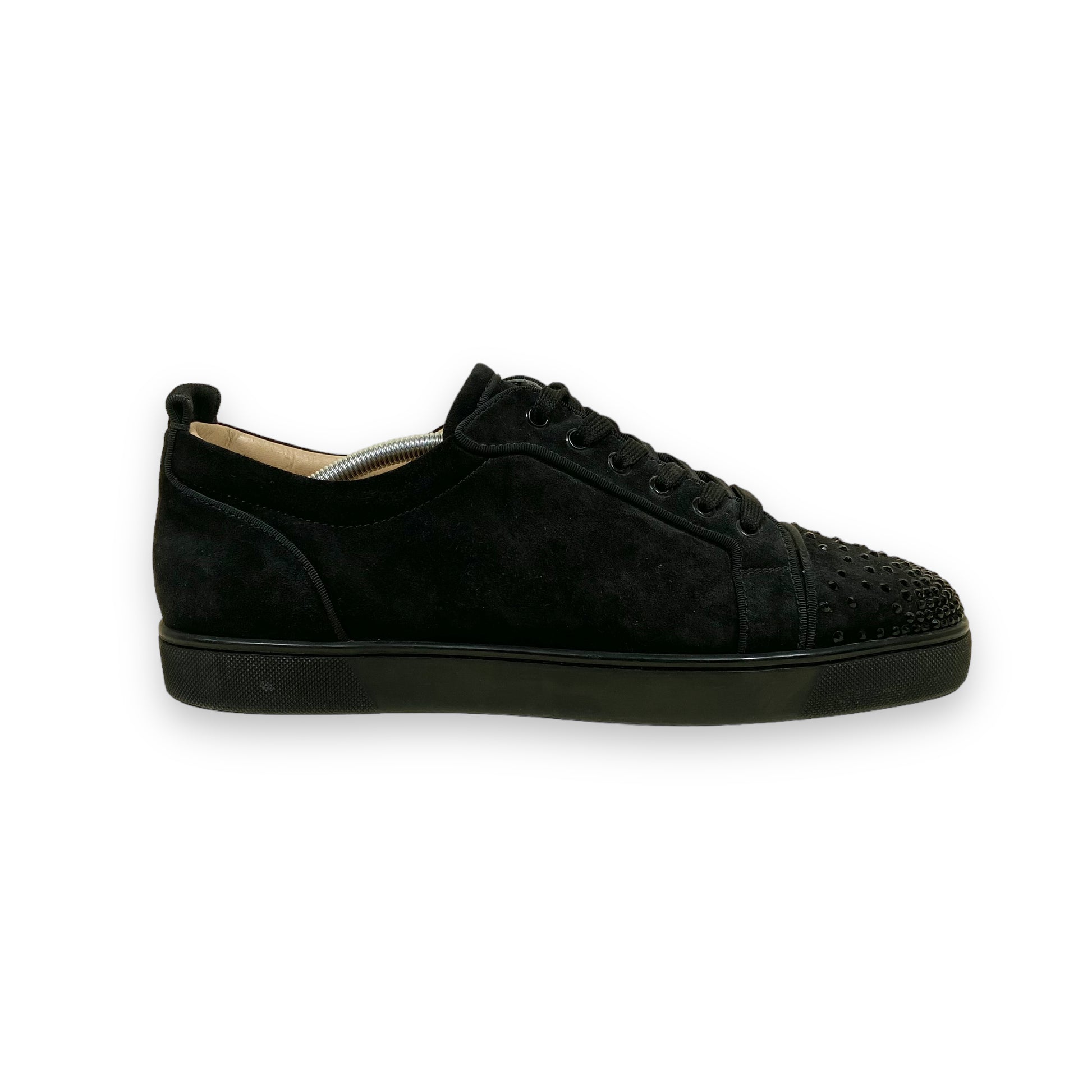 CHRISTIAN LOUBOUTIN SUEDE LOW TOP SNEAKERS BLACK UK11 – Wylist