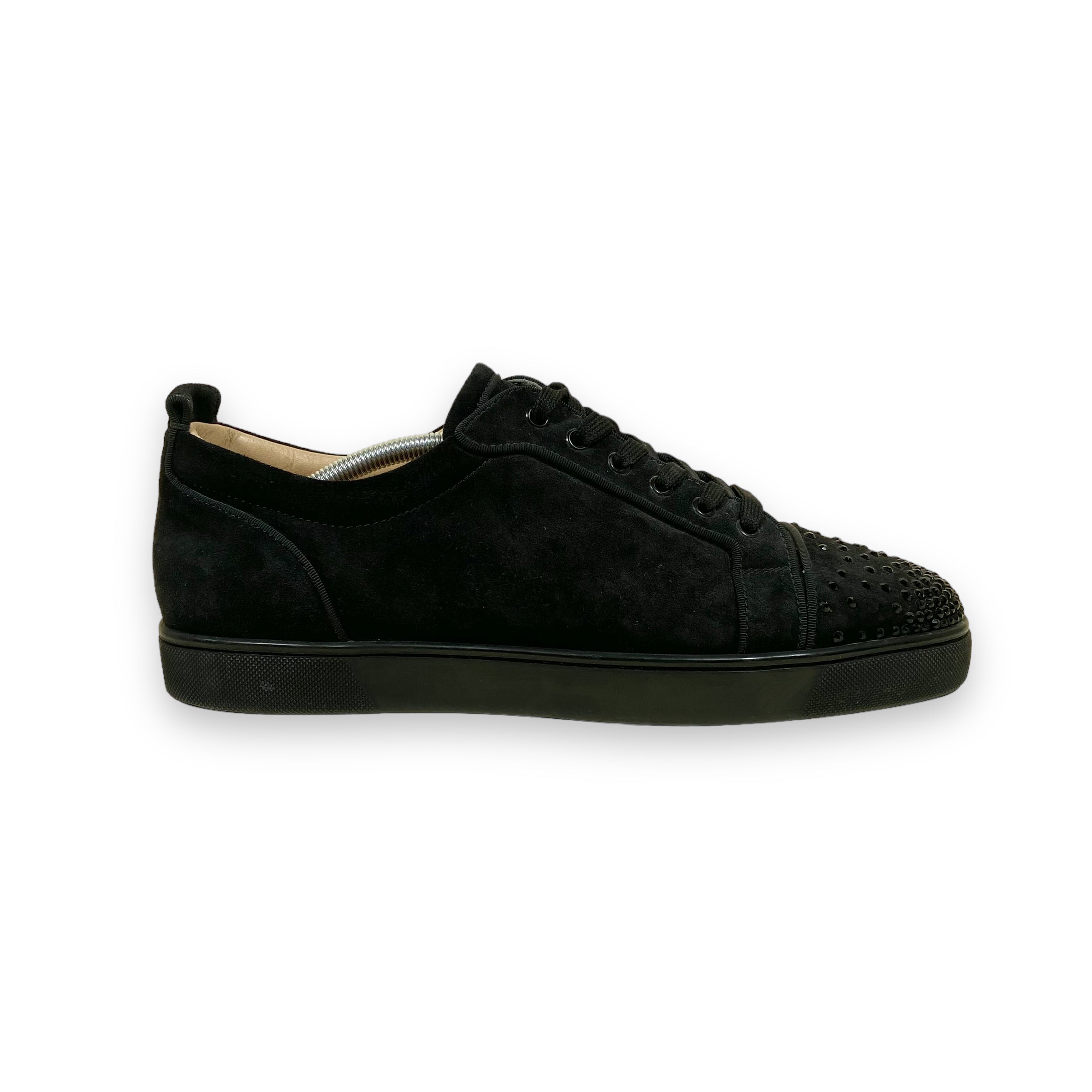 CHRISTIAN LOUBOUTIN SUEDE LOW TOP SNEAKERS BLACK UK11