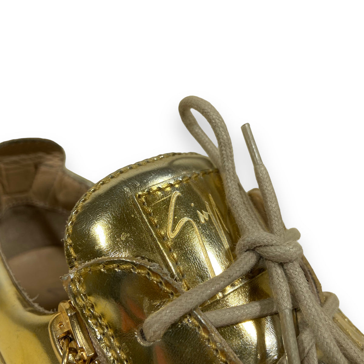 GIUSEPPE ZANOTTI LOW TOP SNEAKERS GOLD UK10