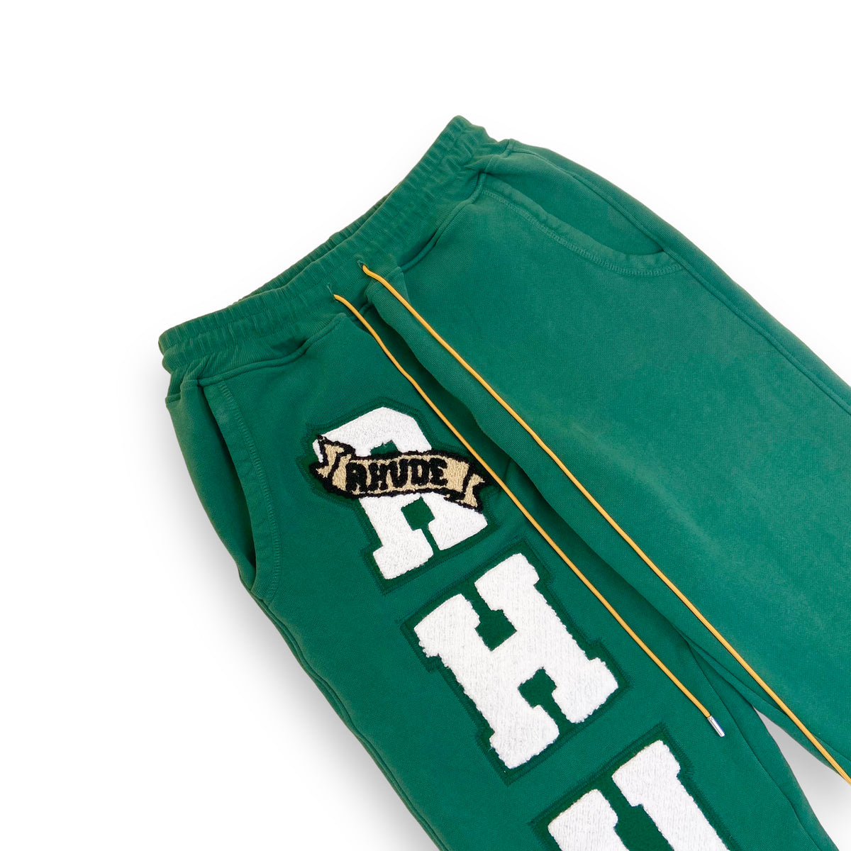 RHUDE VARSITY LOGO JOGGERS FOREST GREEN S