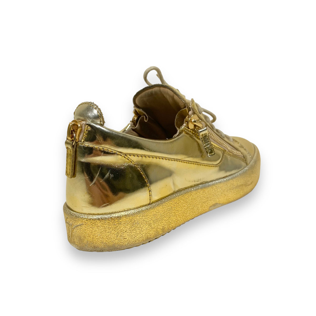 GIUSEPPE ZANOTTI LOW TOP SNEAKERS GOLD UK10