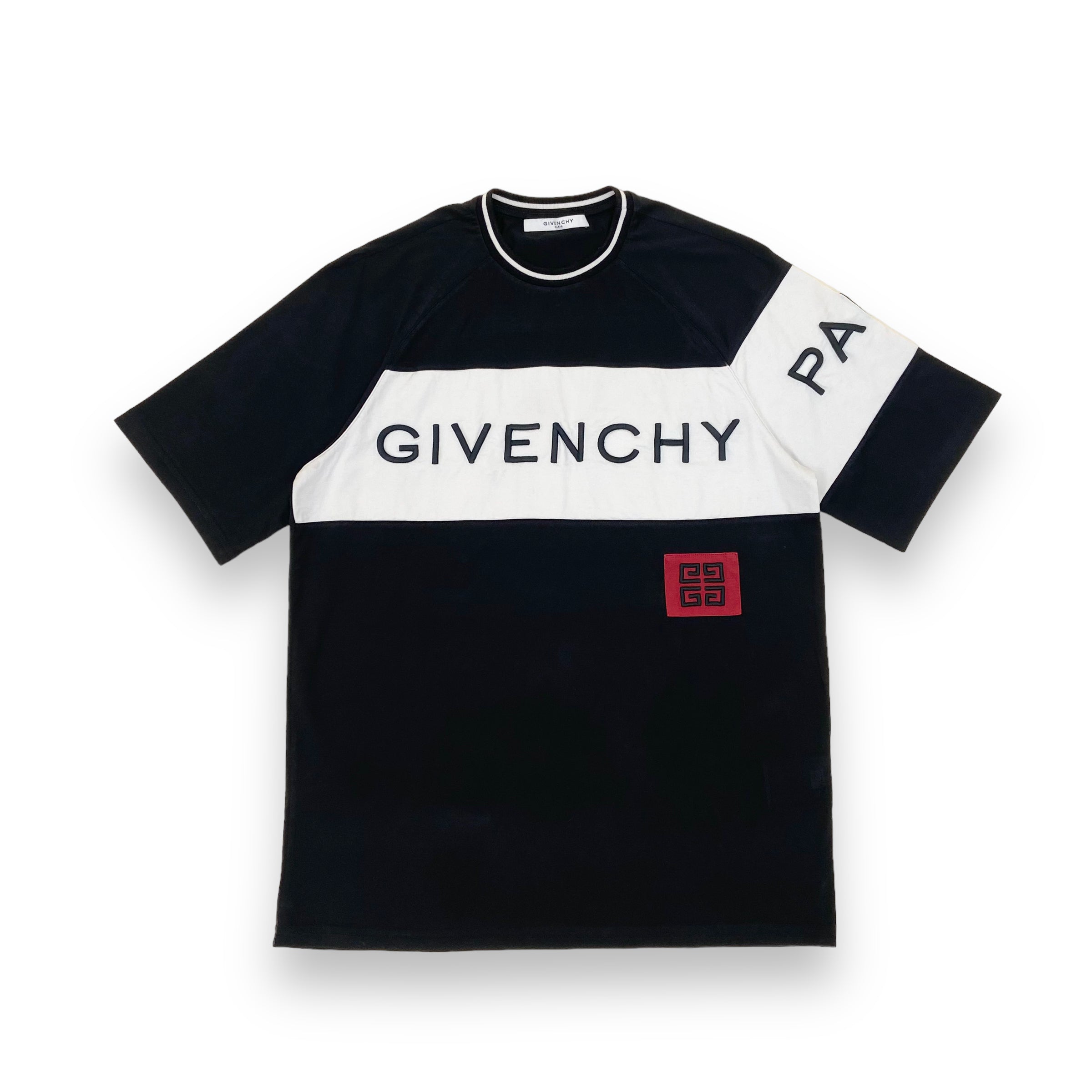 GIVENCHY PANELLED LOGO T-SHIRT BLACK L
