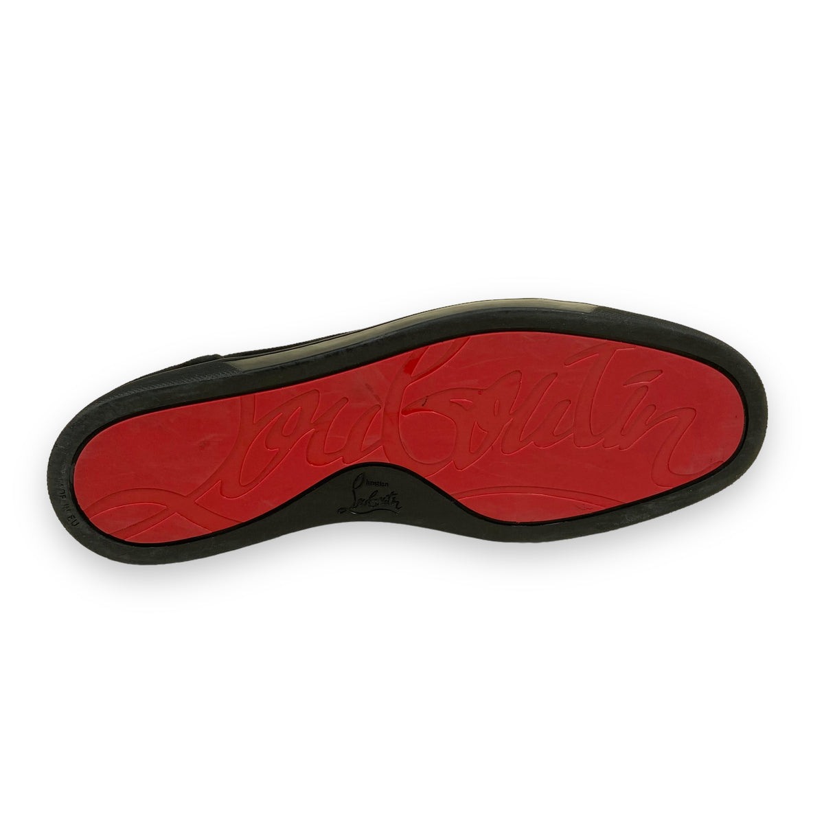 CHRISTIAN LOUBOUTIN SUEDE LOW TOP SNEAKERS BLACK UK11