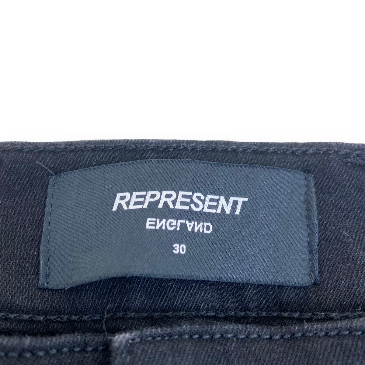 REPRESENT DISTRESSED SKINNY JEANS BLACK 30W
