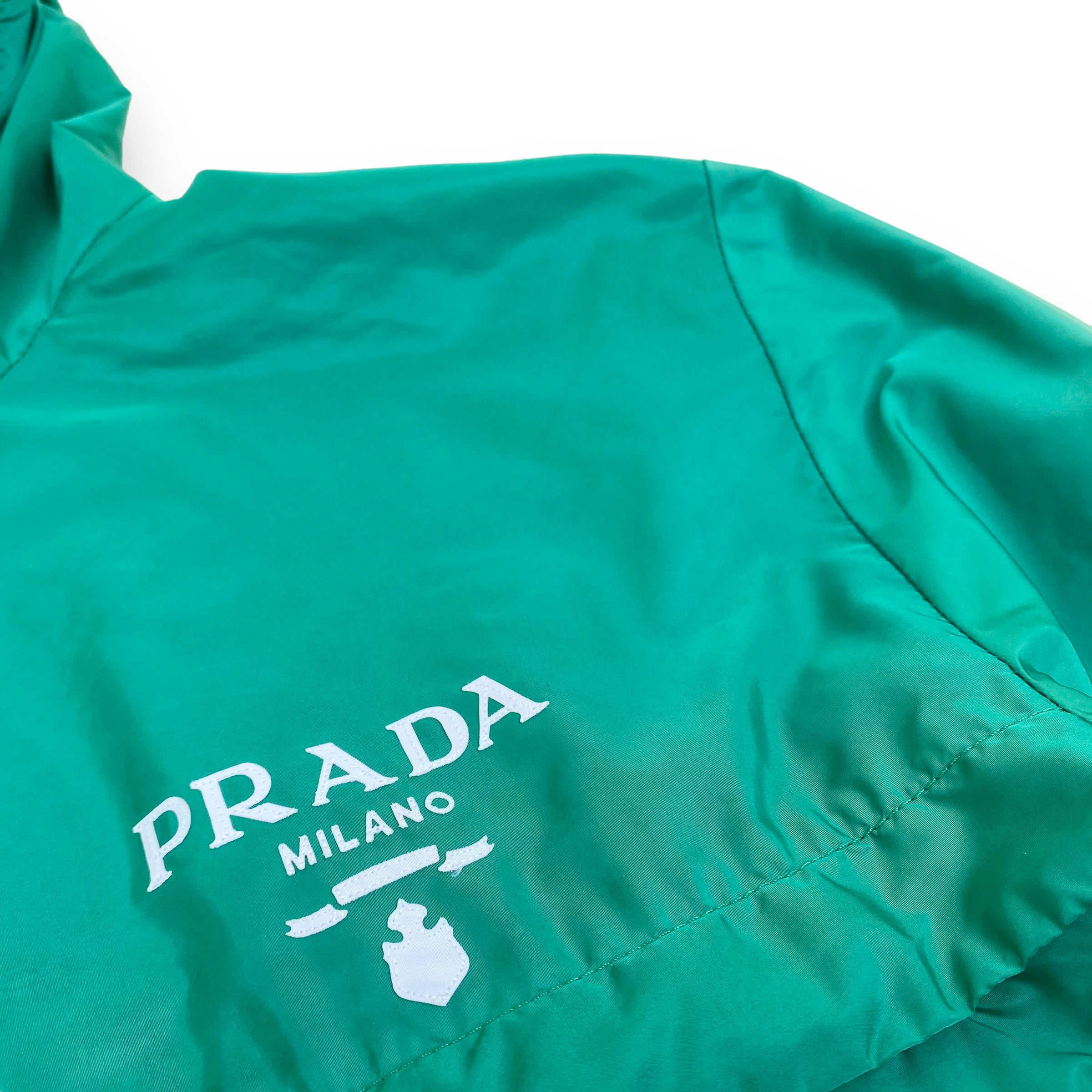 PRADA RE-NYLON BLOUSON WINDBREAKER JACKET GREEN L