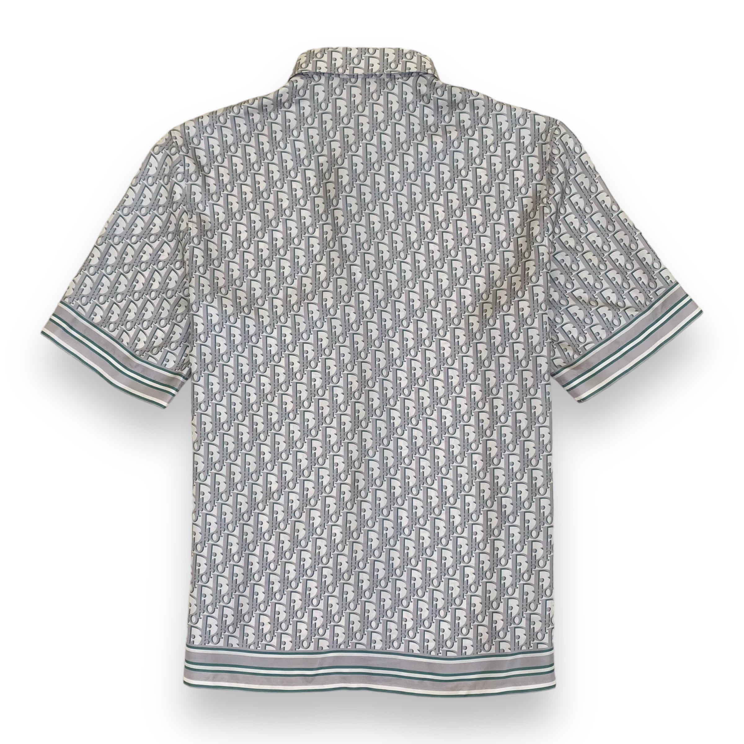 DIOR OBLIQUE SILK MONOGRAM SHIRT GREY M