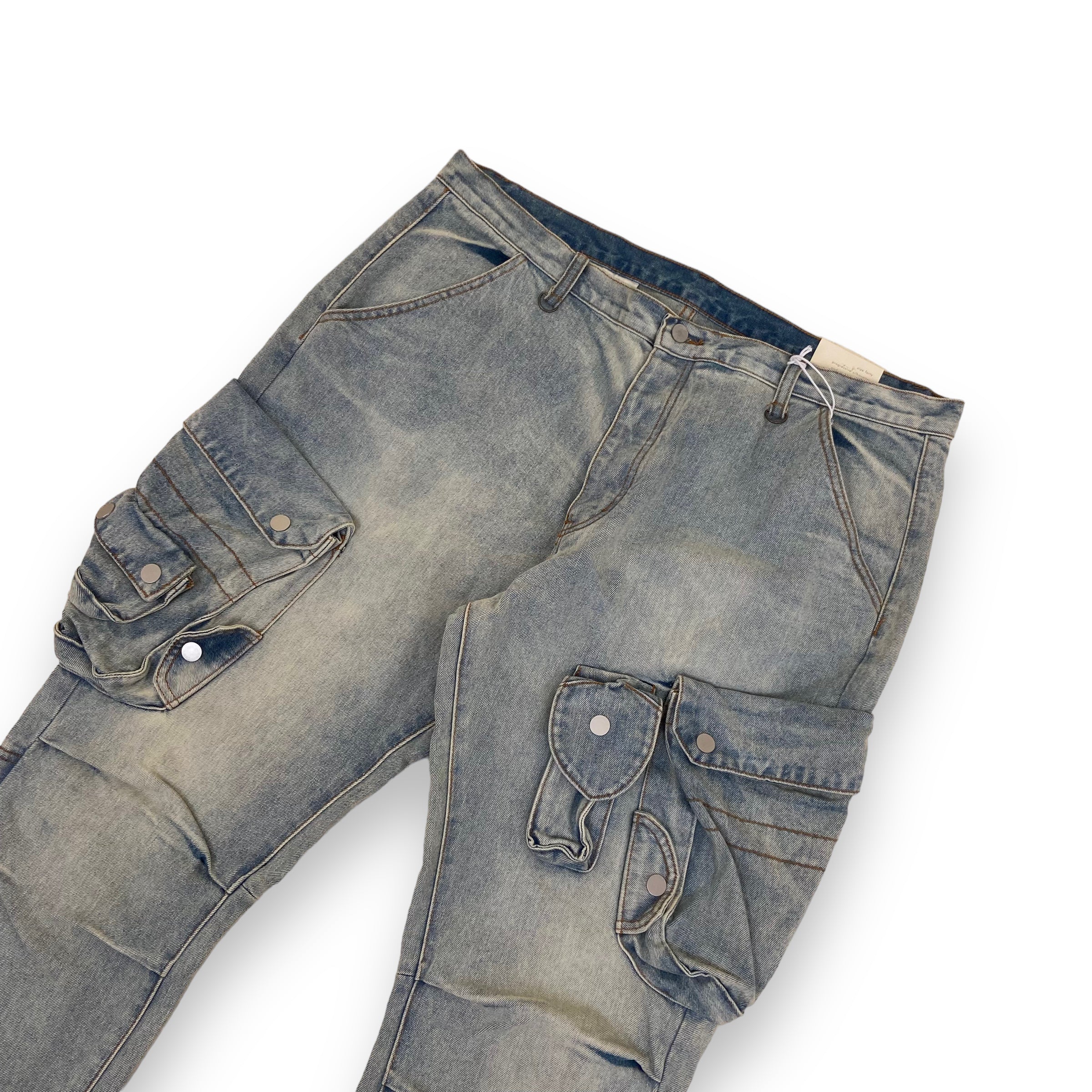 MNML FLARED DENIM JEANS BLUE 40W