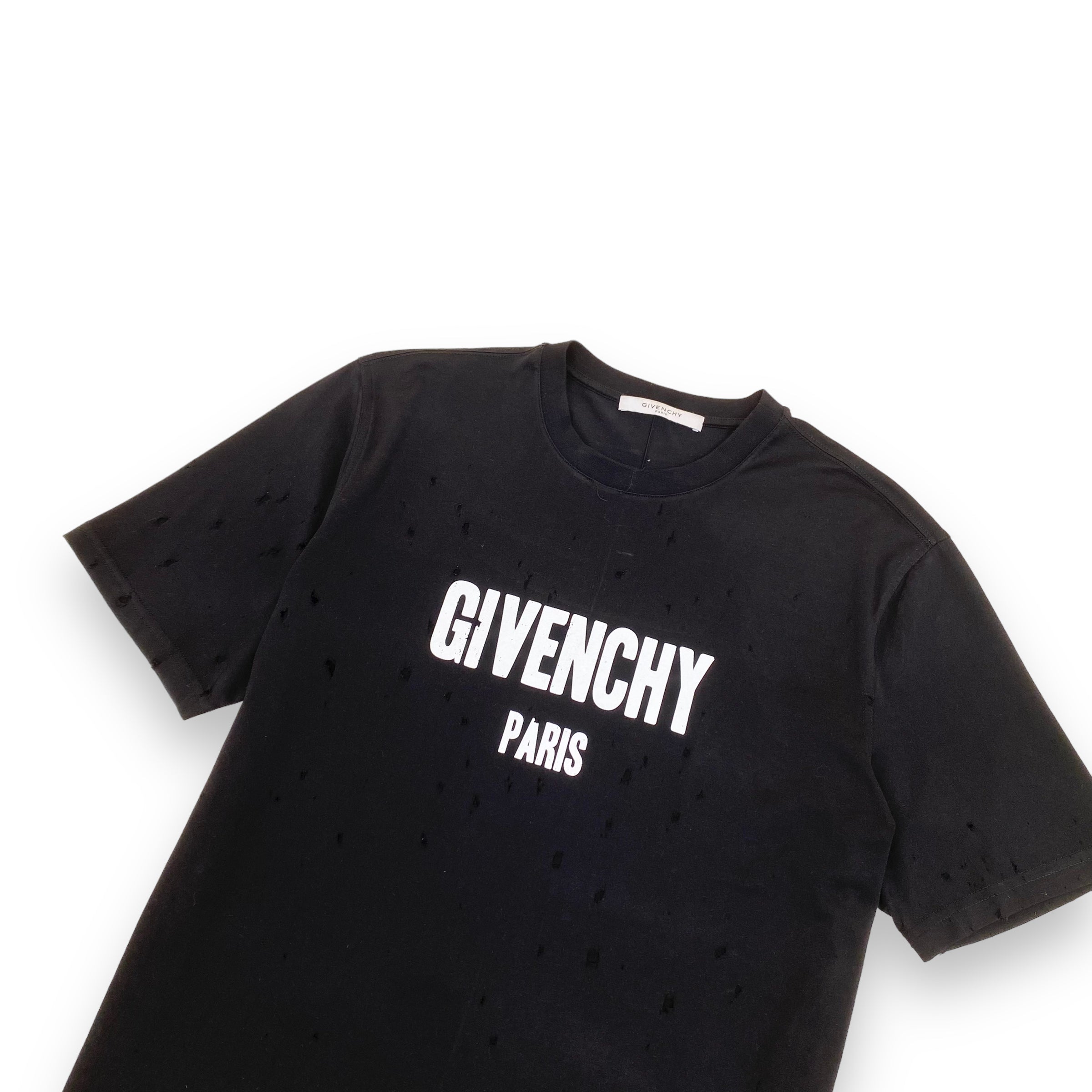 GIVENCHY DISTRESSED T-SHIRT BLACK L