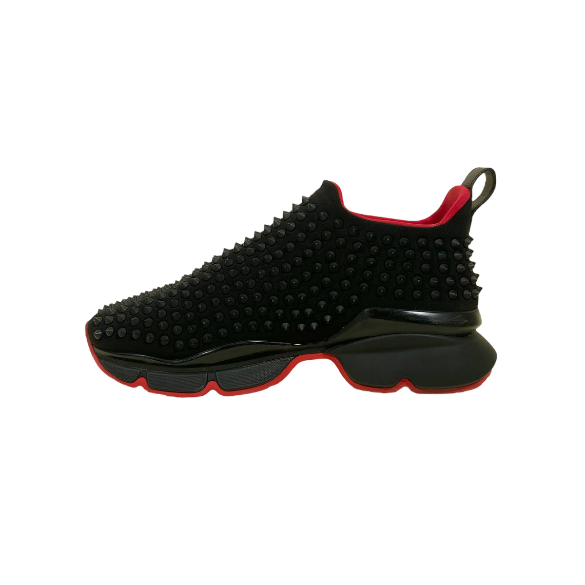 CHRISTIAN LOUBOUTIN DONNA SPIKE SOCK SNEAKERS BLACK UK6