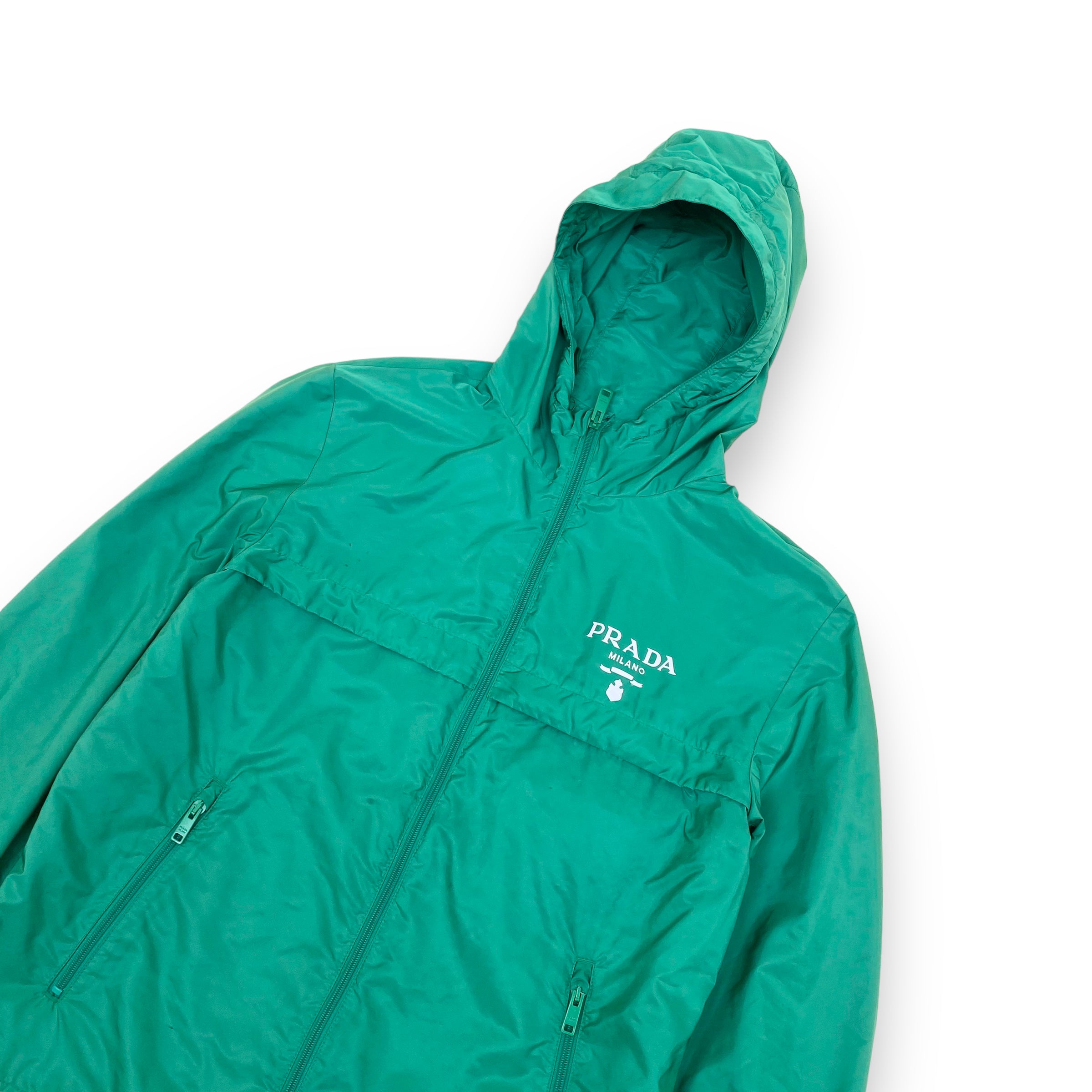 PRADA RE-NYLON BLOUSON WINDBREAKER JACKET GREEN L